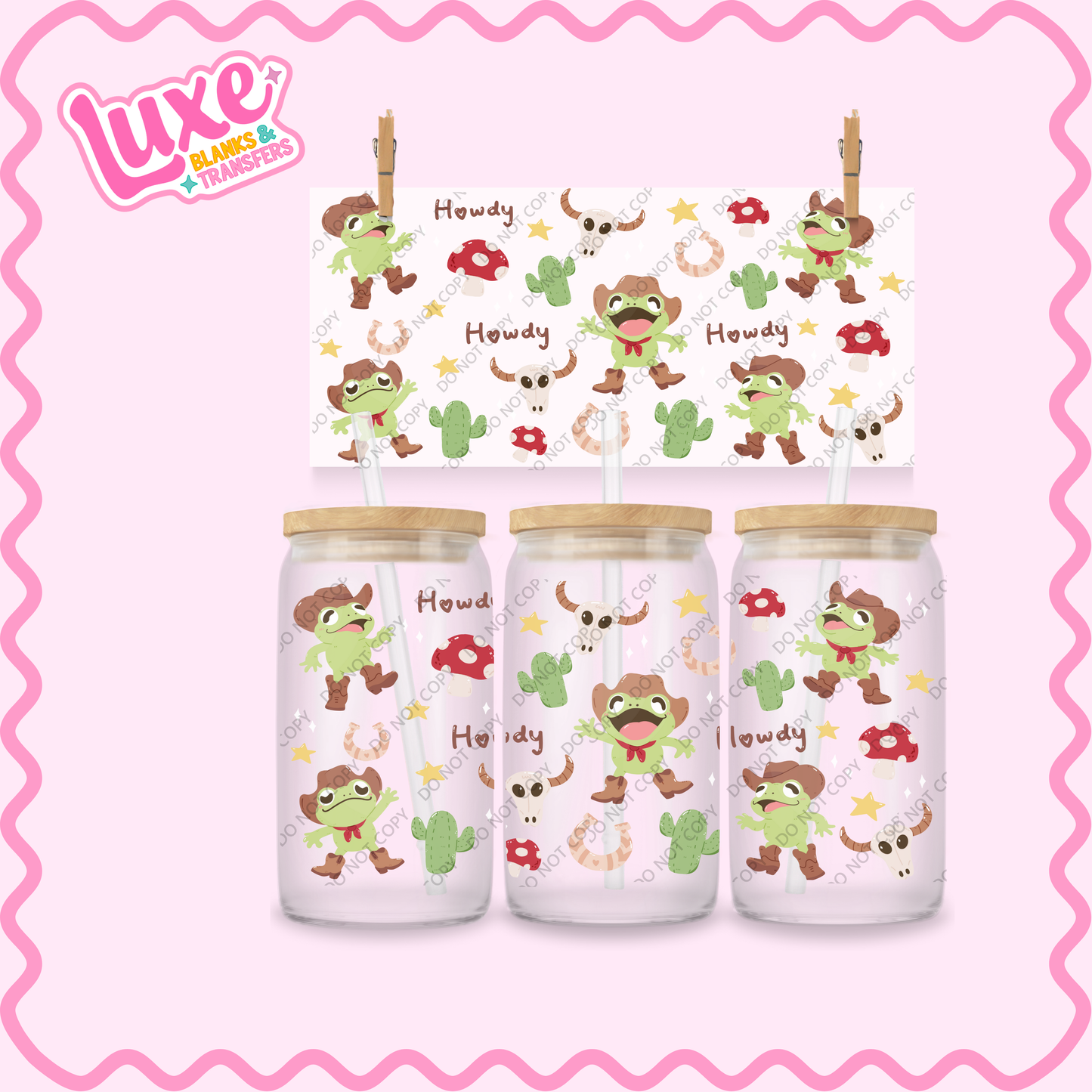 16oz UV DTF Wrap | Howdy Frog | #2200