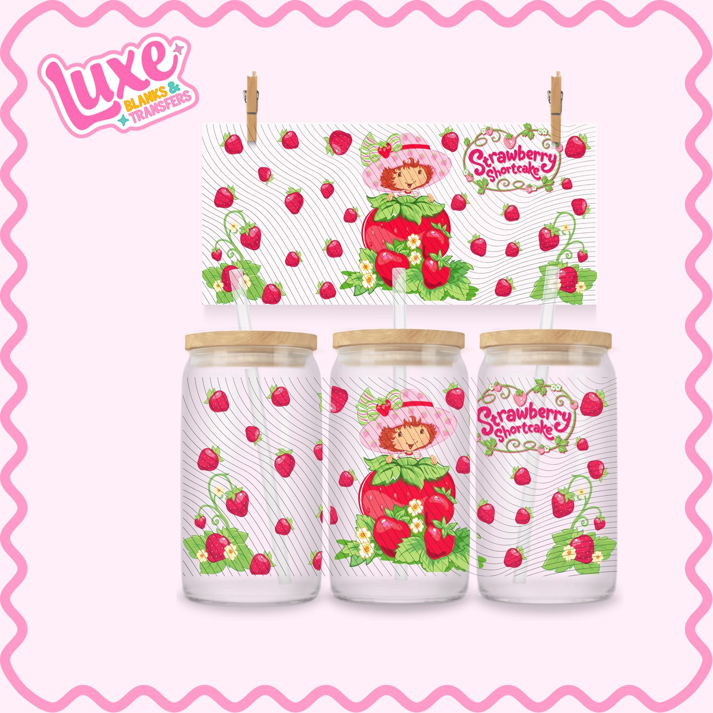 16oz UV DTF Wrap | Strawb. Short | #2988