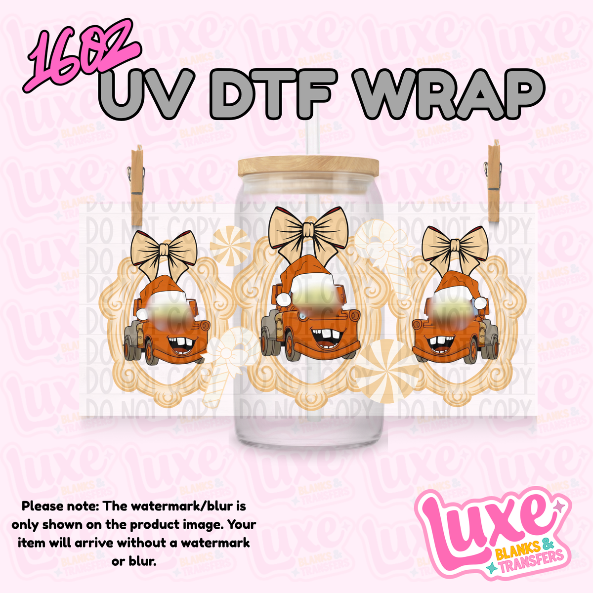 16oz UV DTF Wrap | Tow Truck Xmas | #4322