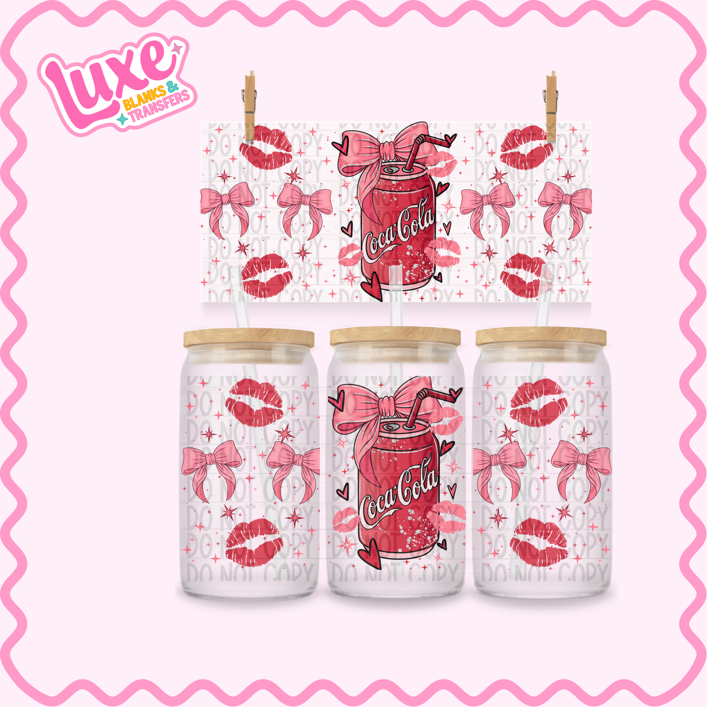 16oz UV DTF Wrap | Cola Bows | #3473