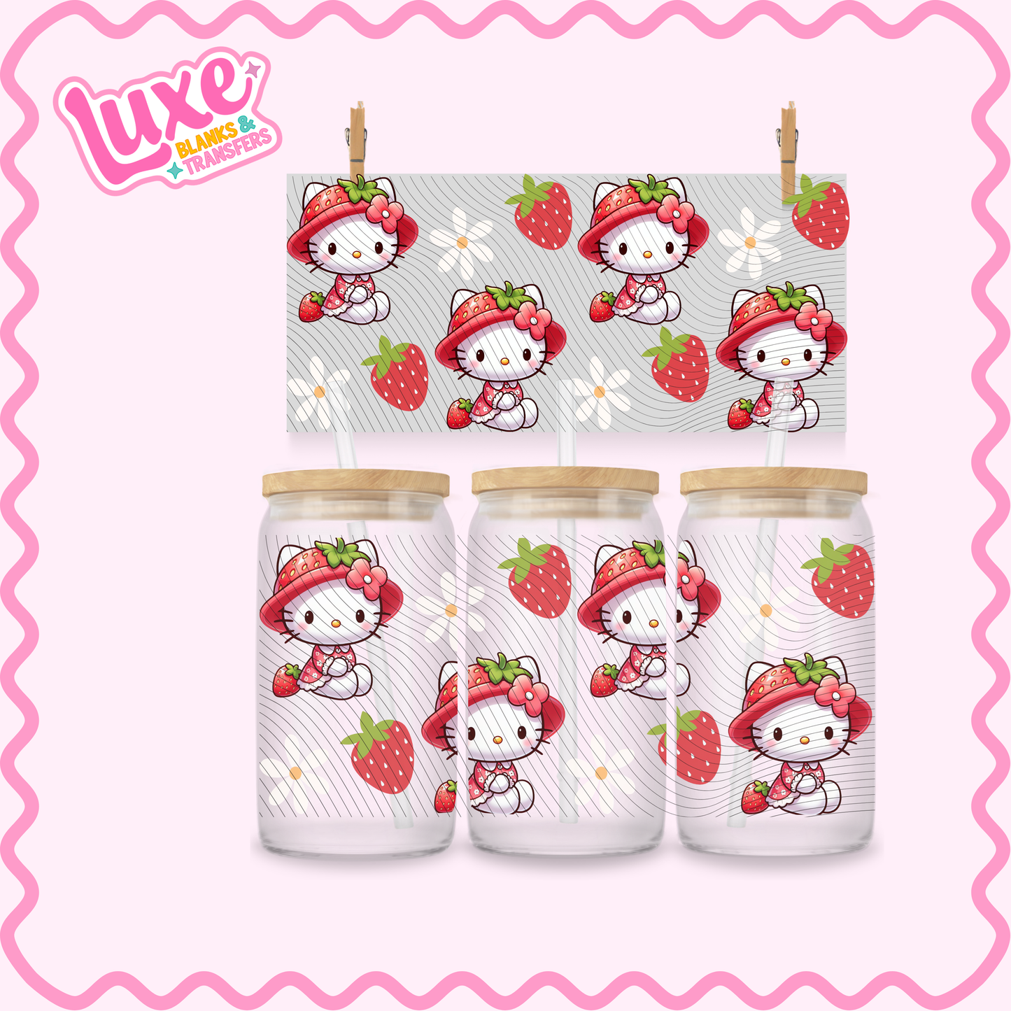 16oz UV DTF Wrap | HK Strawberry | #2990