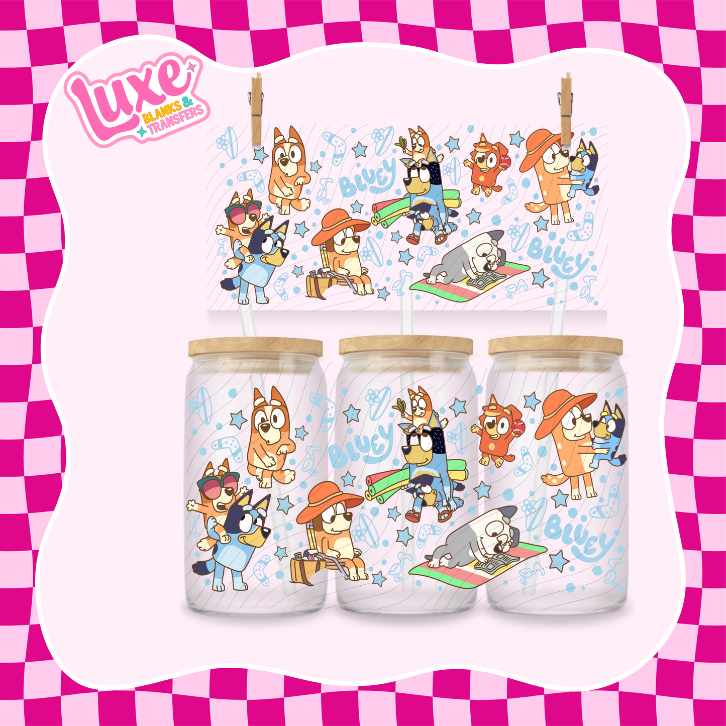 Blue Dog Cartoon | UV DTF Wrap | #1235