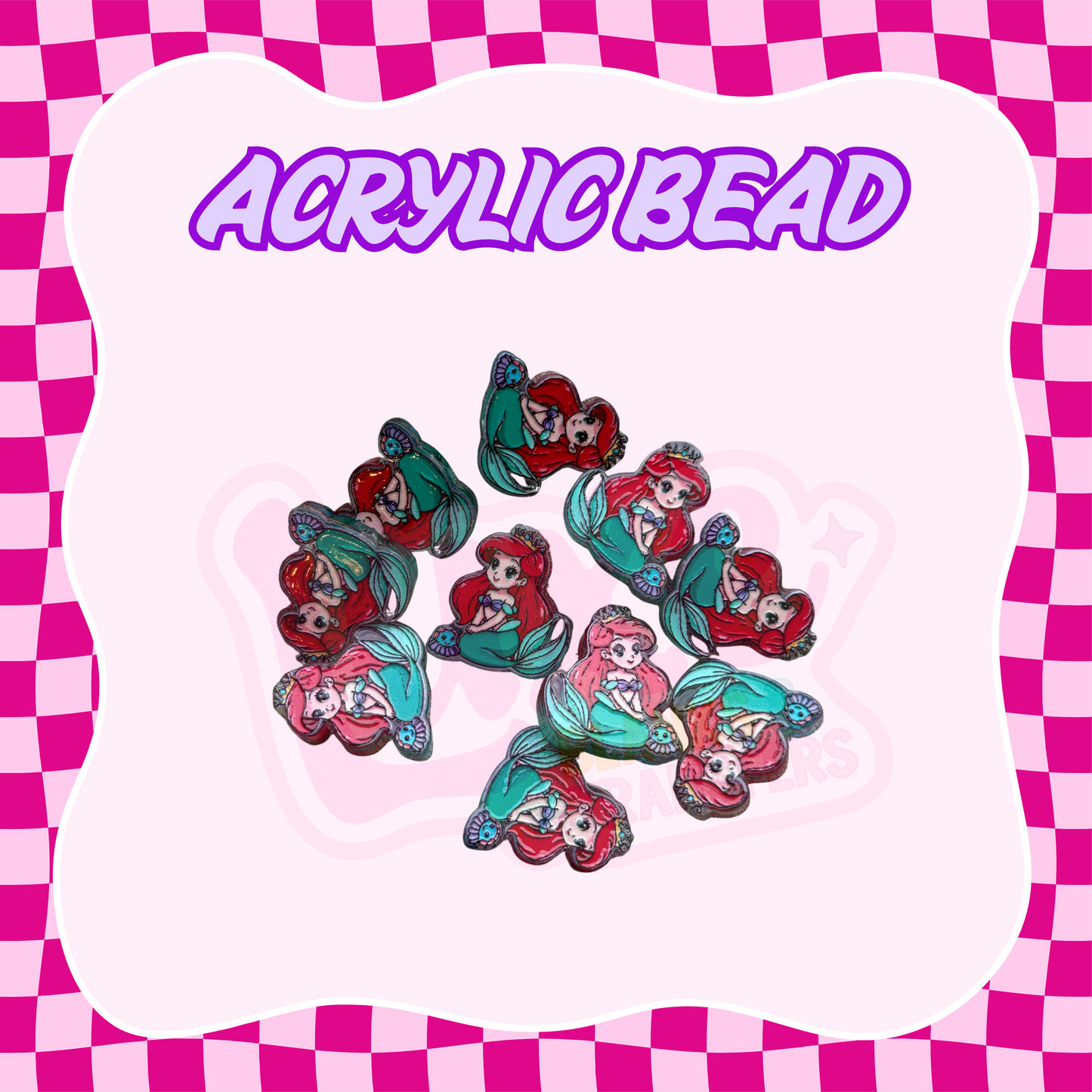 Flatback Acrylic Bead | Mermaid Princess