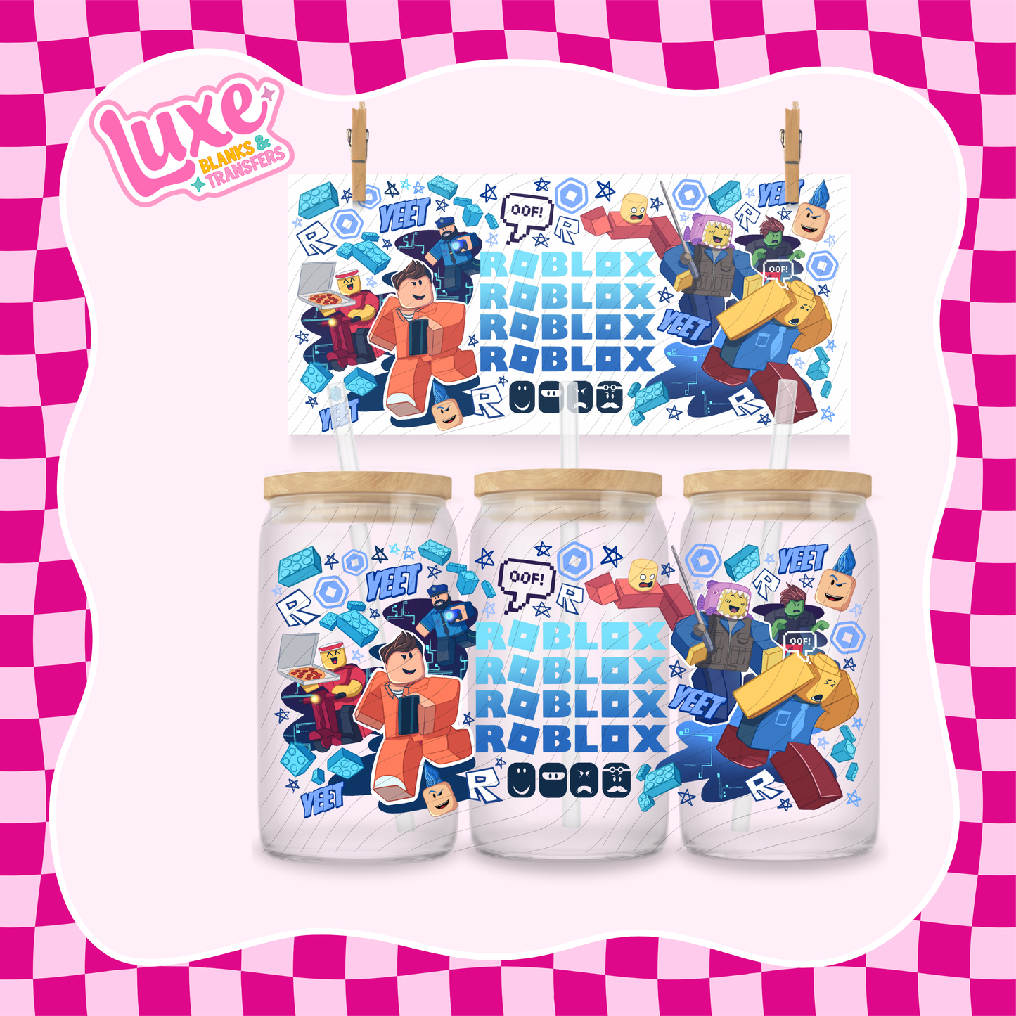 Blox Game Blue | UV DTF Wrap | #1236