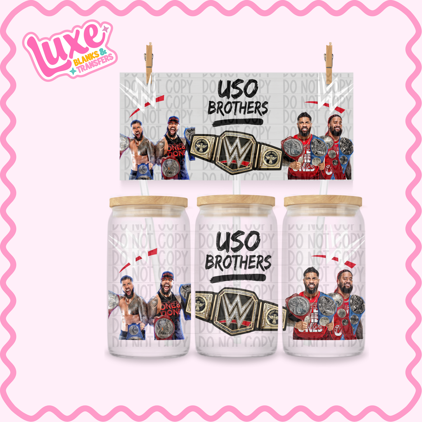 16oz UV DTF Wrap | Wrestling Brothers | #2513