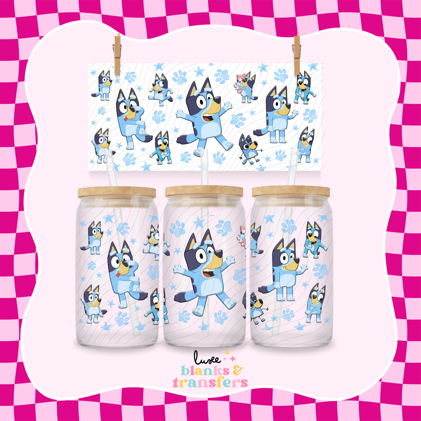 Blue Dog UV DTF Wrap (#741)
