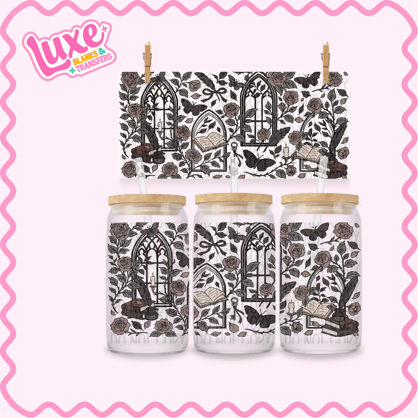 16oz UV DTF Wrap | Dark Academia | #3486