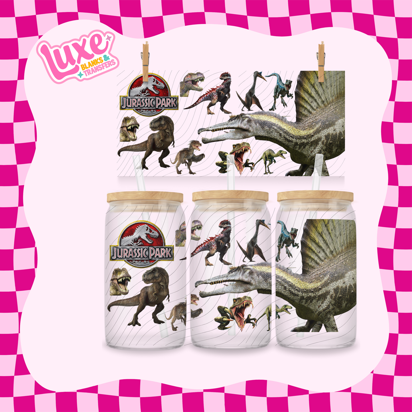 Jurassic Movie | 16oz UV DTF Wrap | #1740