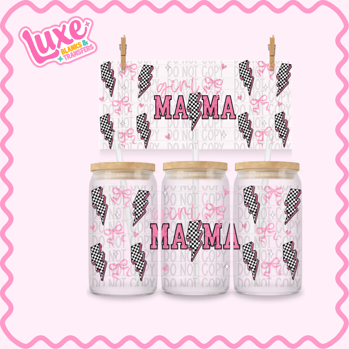 16oz UV DTF Wrap | Girl Mama | #3489