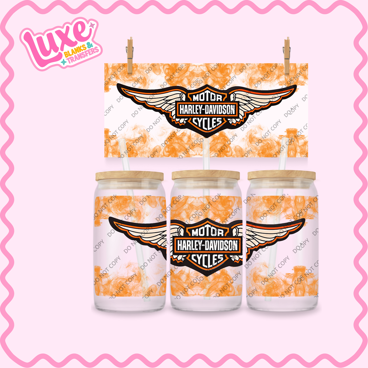 16oz UV DTF Wrap | Harley Flames | #2219