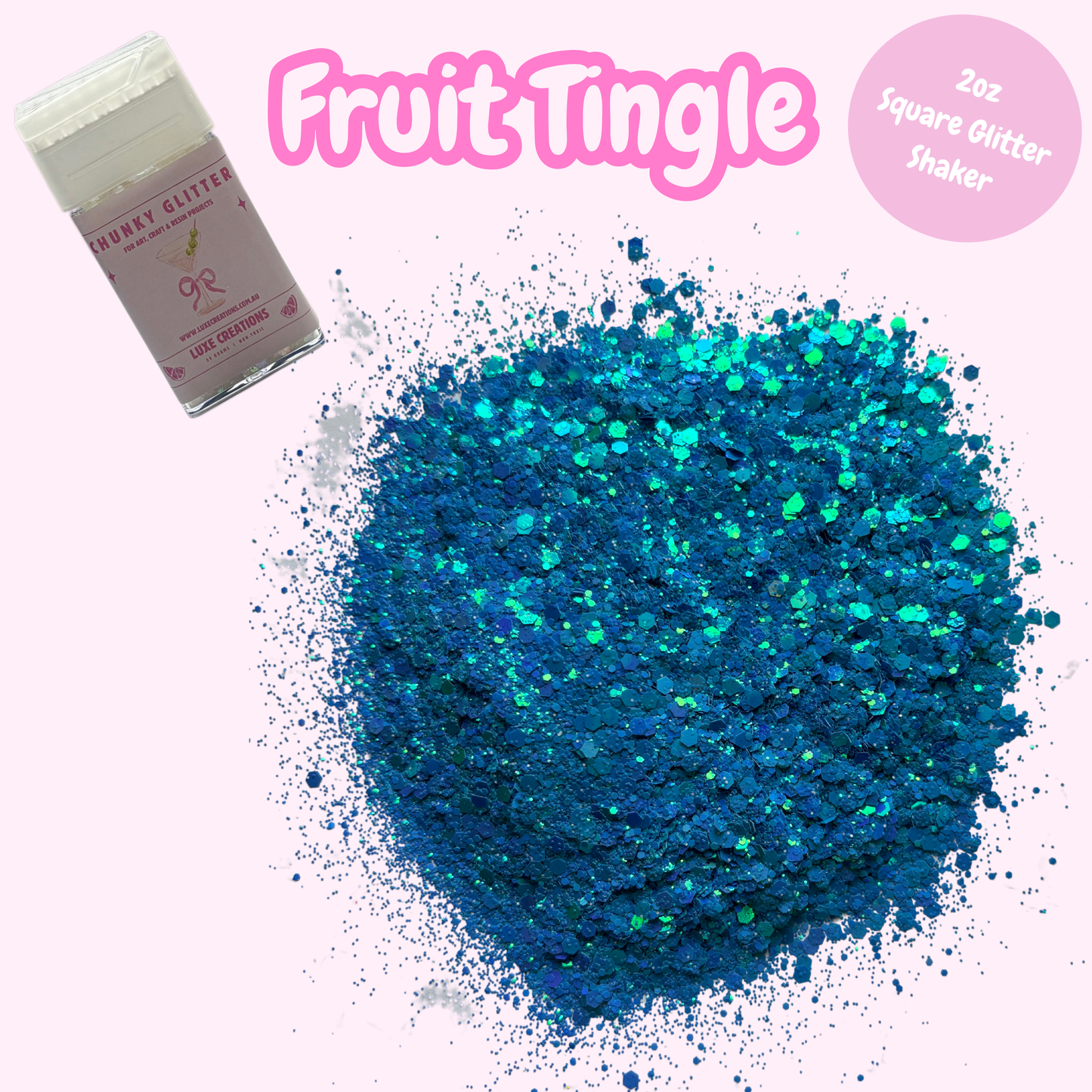 "Fruit Tingle" Chunky Glitter (2oz Square Glitter Shaker)