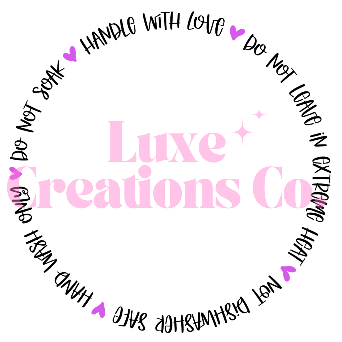 "Handle With Love" Cup Care UV DTF Decal