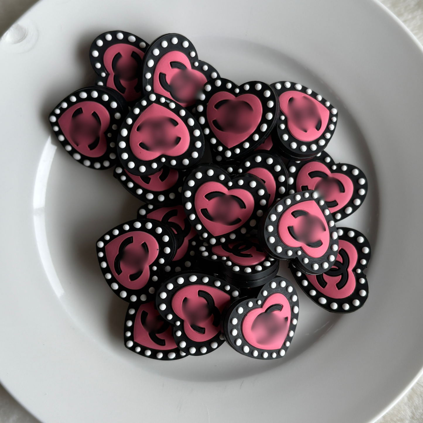 Pink CC Heart | Focal Bead