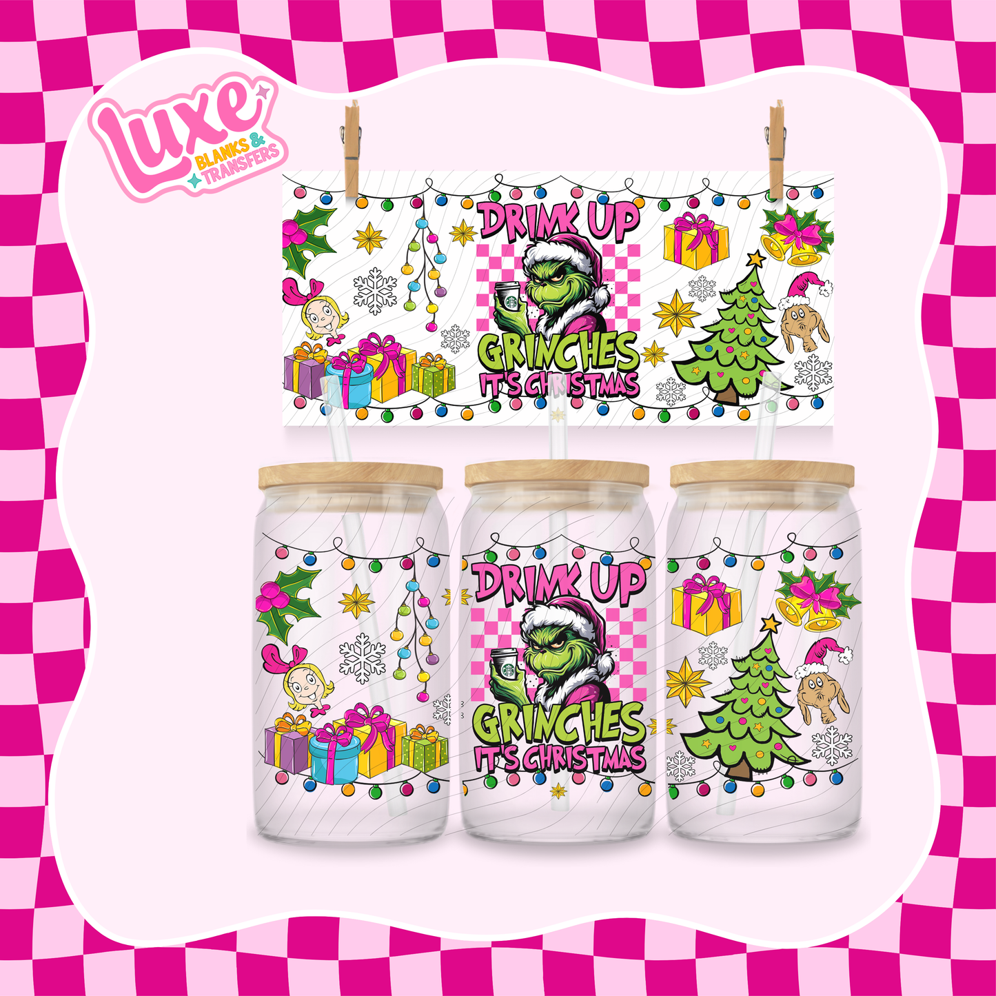 Drink Up Xmas 2 | UV DTF Wrap | #1129