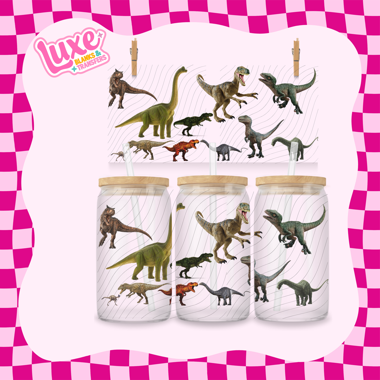 Dinosaurs | 16oz UV DTF Wrap | #1745