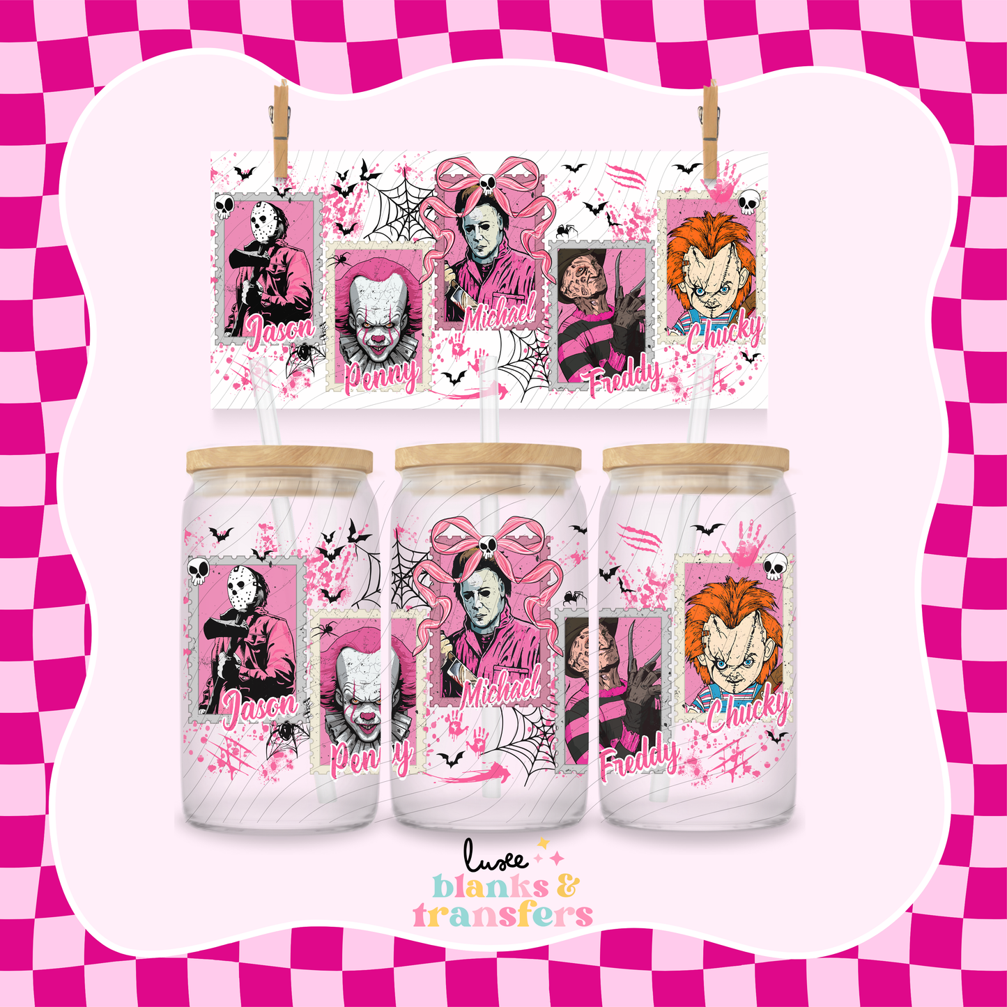 Pink Cute Horror UV DTF Wrap (#404)