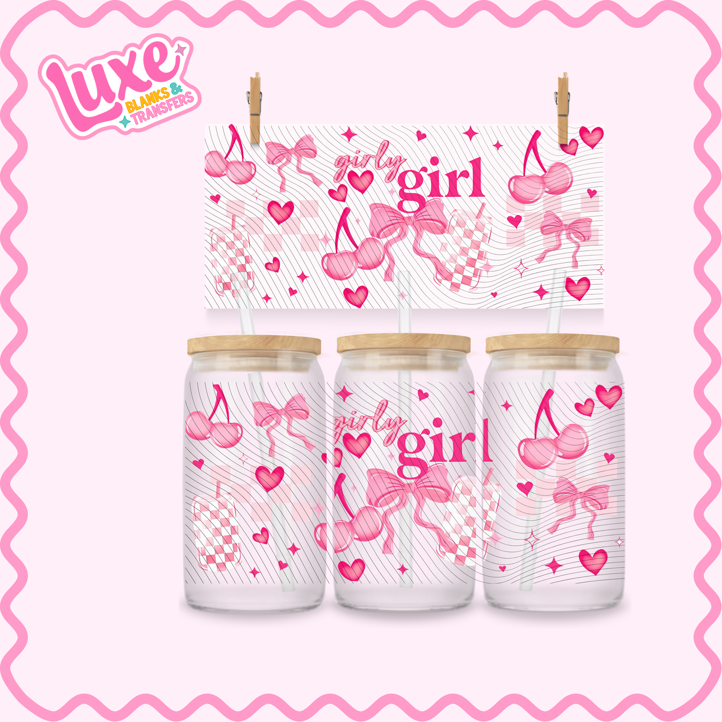 16oz UV DTF Wrap | Girly Girl | #3009