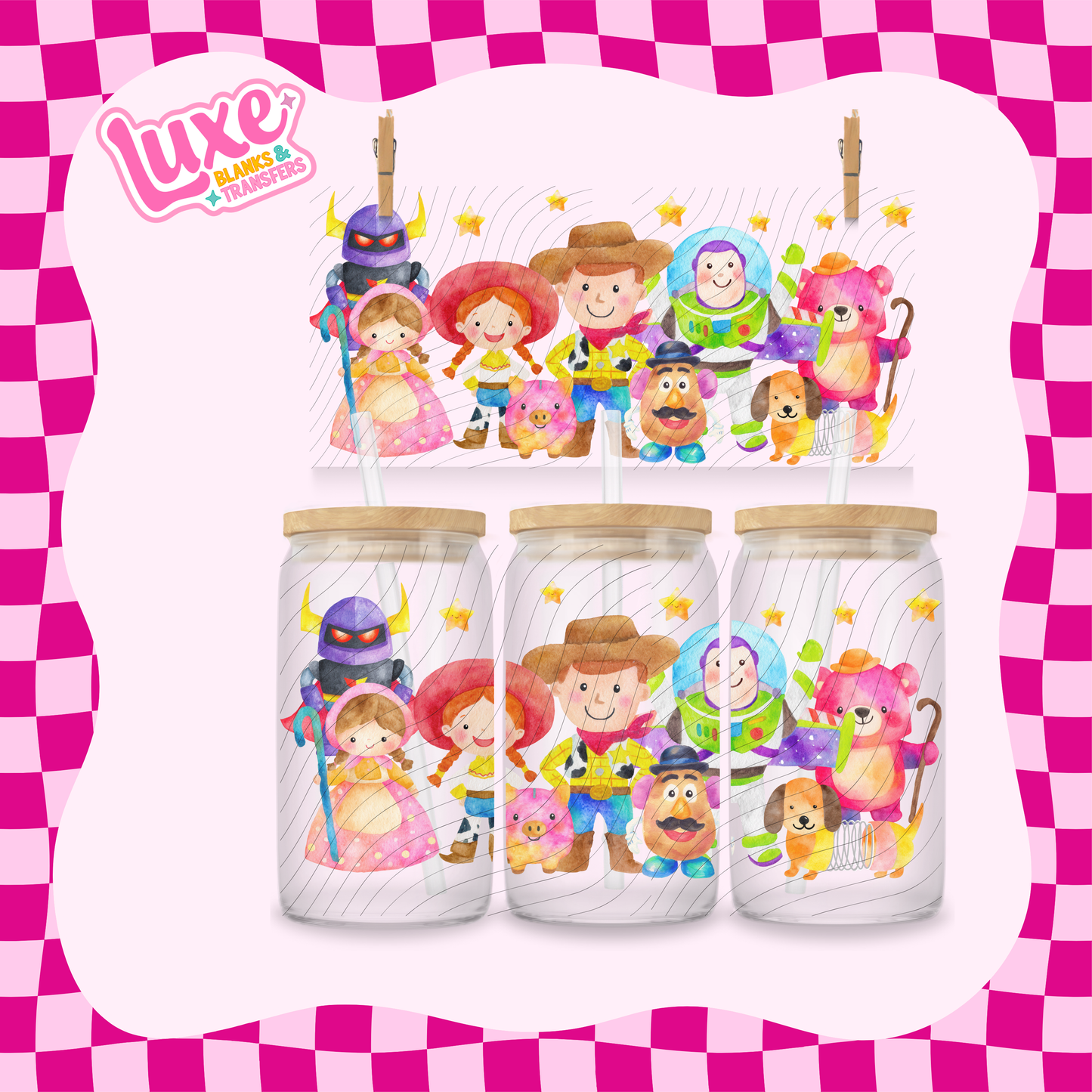 Toy Crew Watercolour | 16oz UV DTF Wrap | #1753