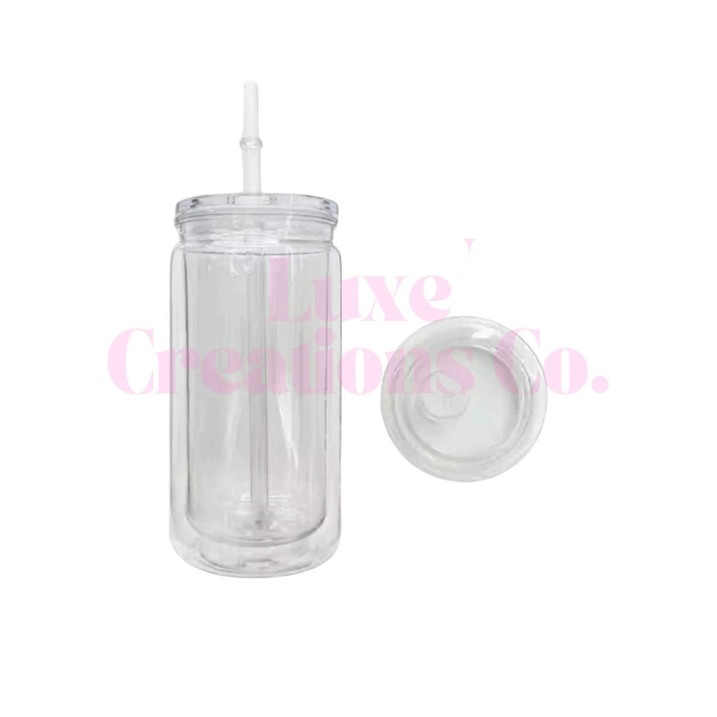 25x 16oz Glass Snow Globe Tumblers (Blank)