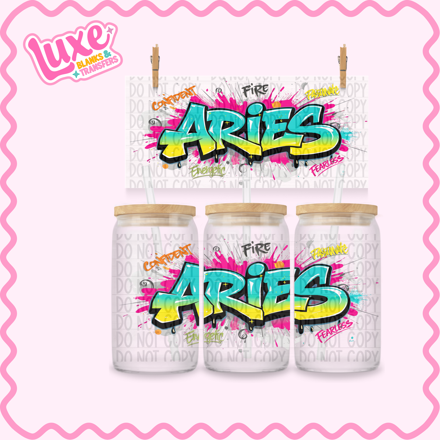 16oz UV DTF Wrap | Aries Star Sign | #3503