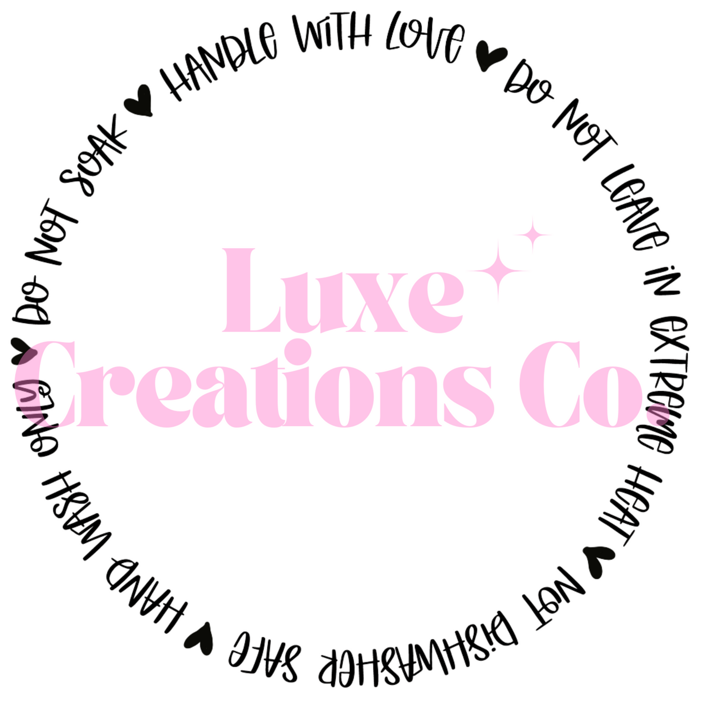 "Handle With Love" Cup Care UV DTF Decal