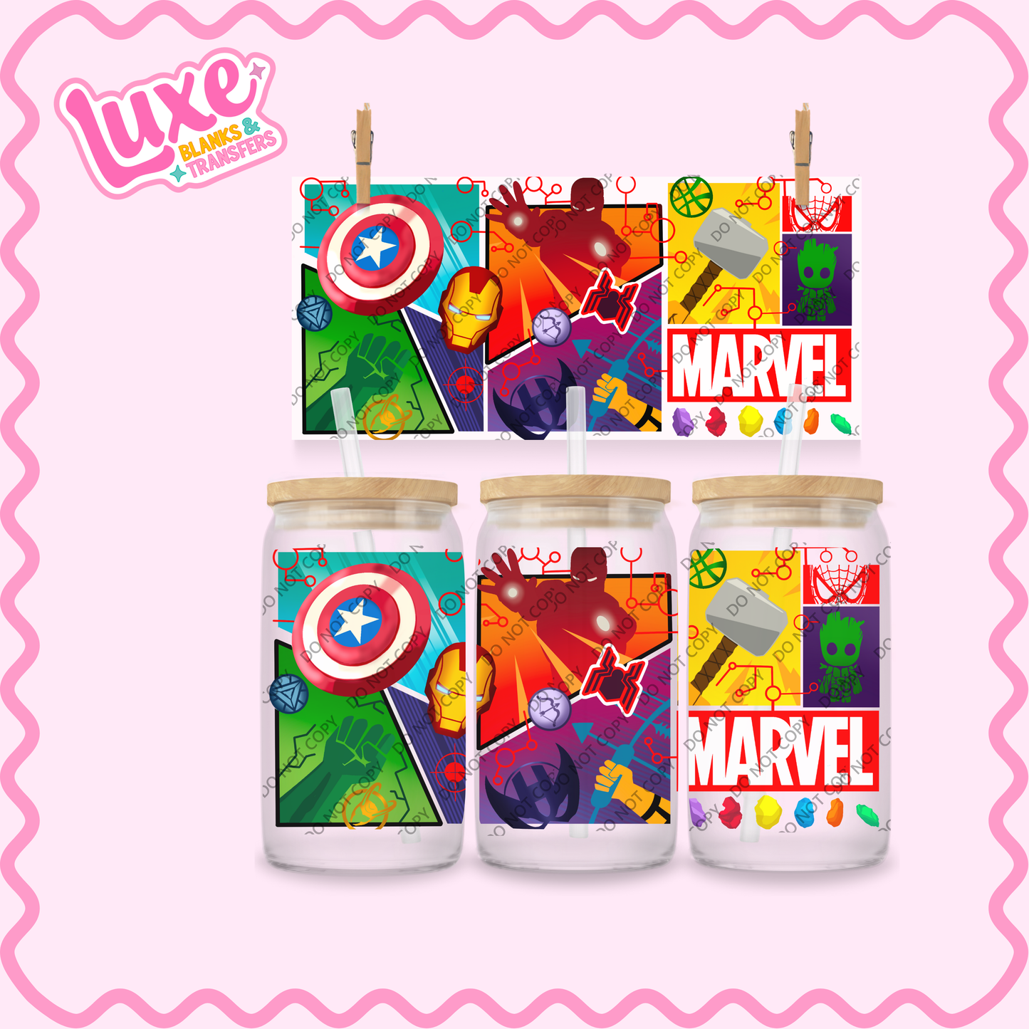 16oz UV DTF Wrap | Superheroes | #2242