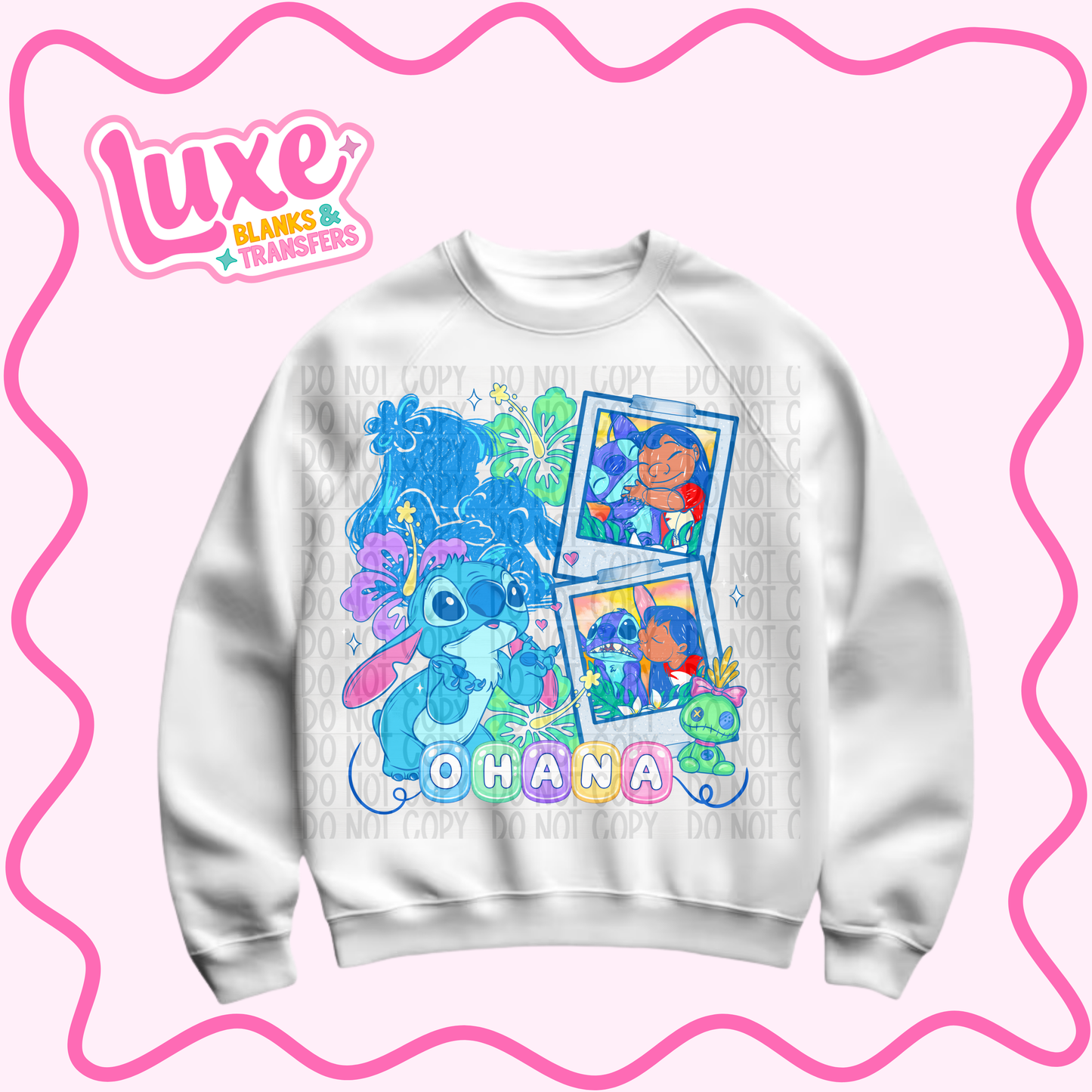 DTF Heat Transfer | Ohana Polaroid | #886