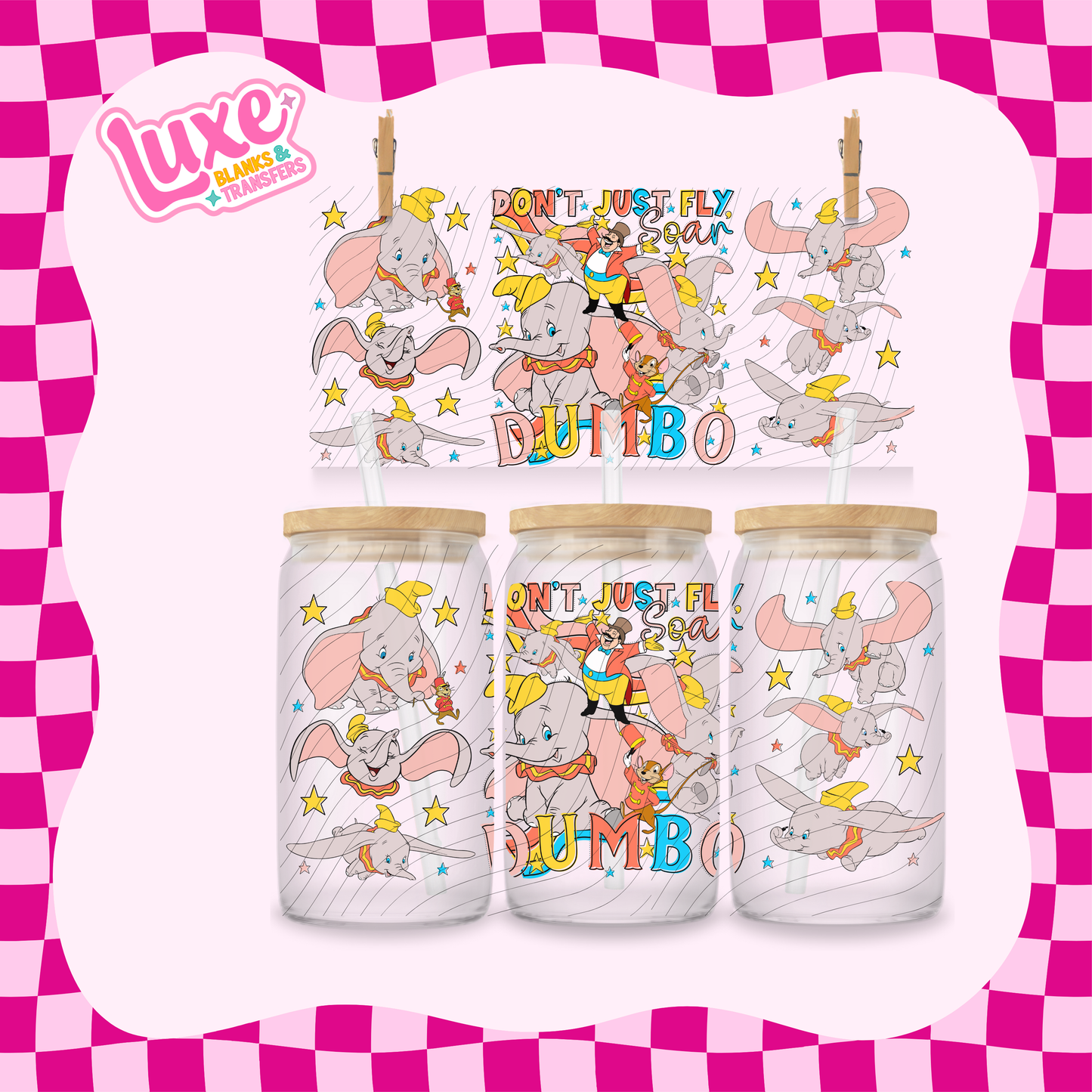 Elephant Character | 16oz UV DTF Wrap | #1770