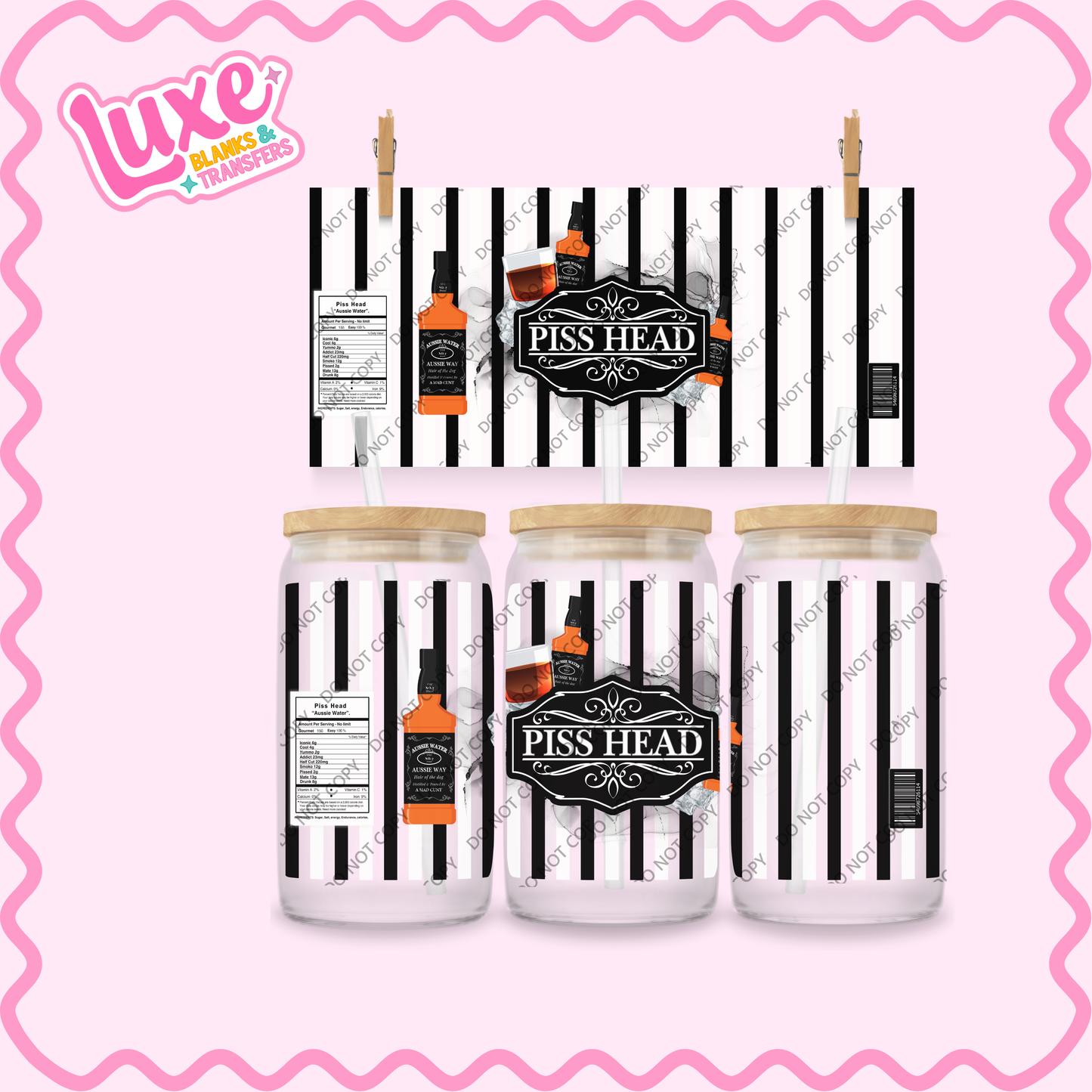 16oz UV DTF Wrap | P*ss Head | #2251
