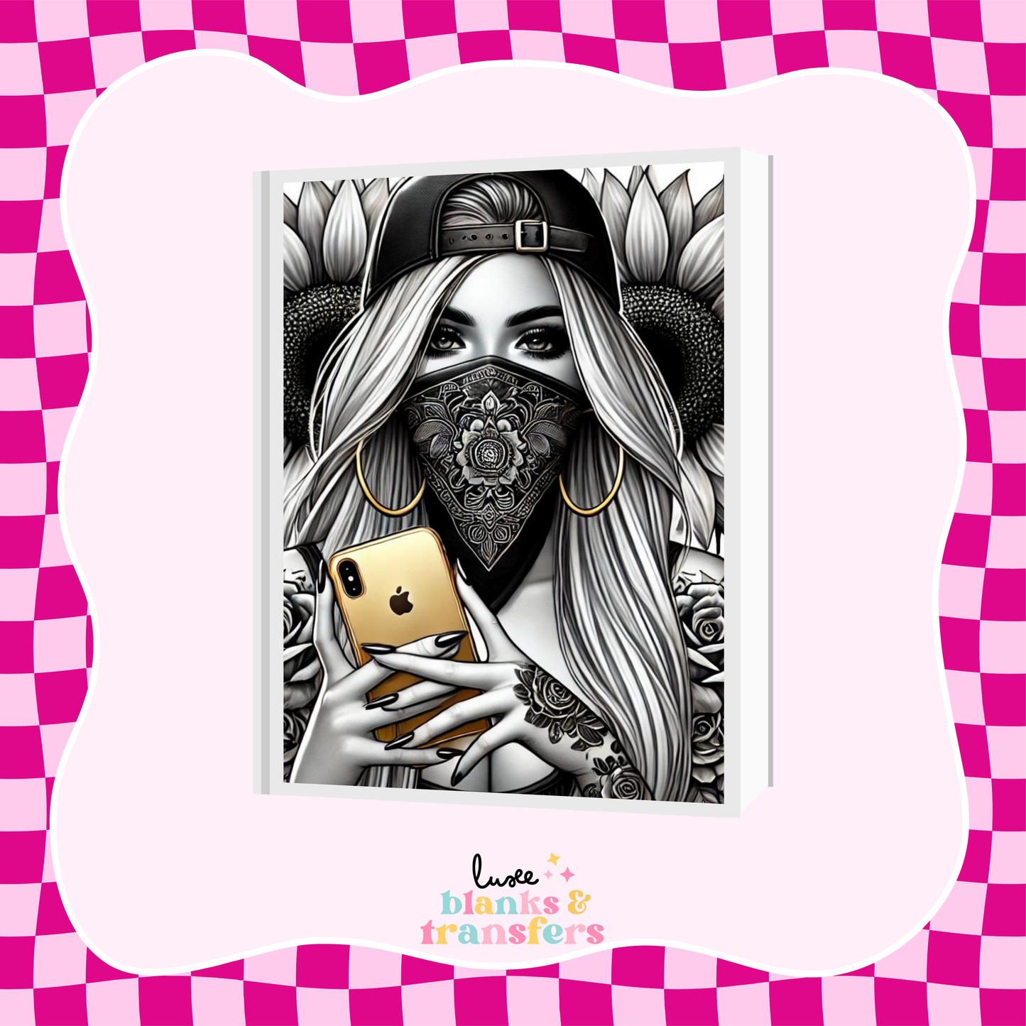 Tattoo Girl A5 Journal UV DTF Transfer (#A16)