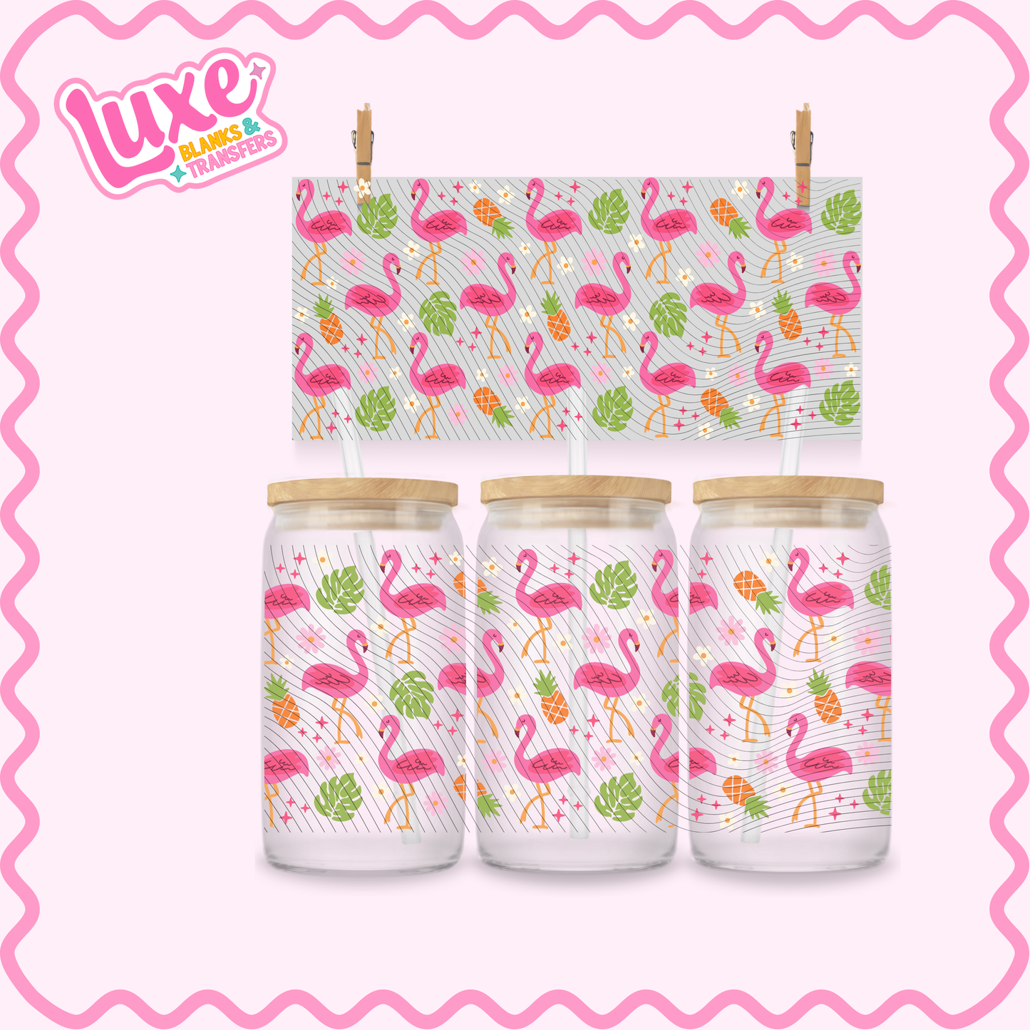 16oz UV DTF Wrap | Flamingo | #3040