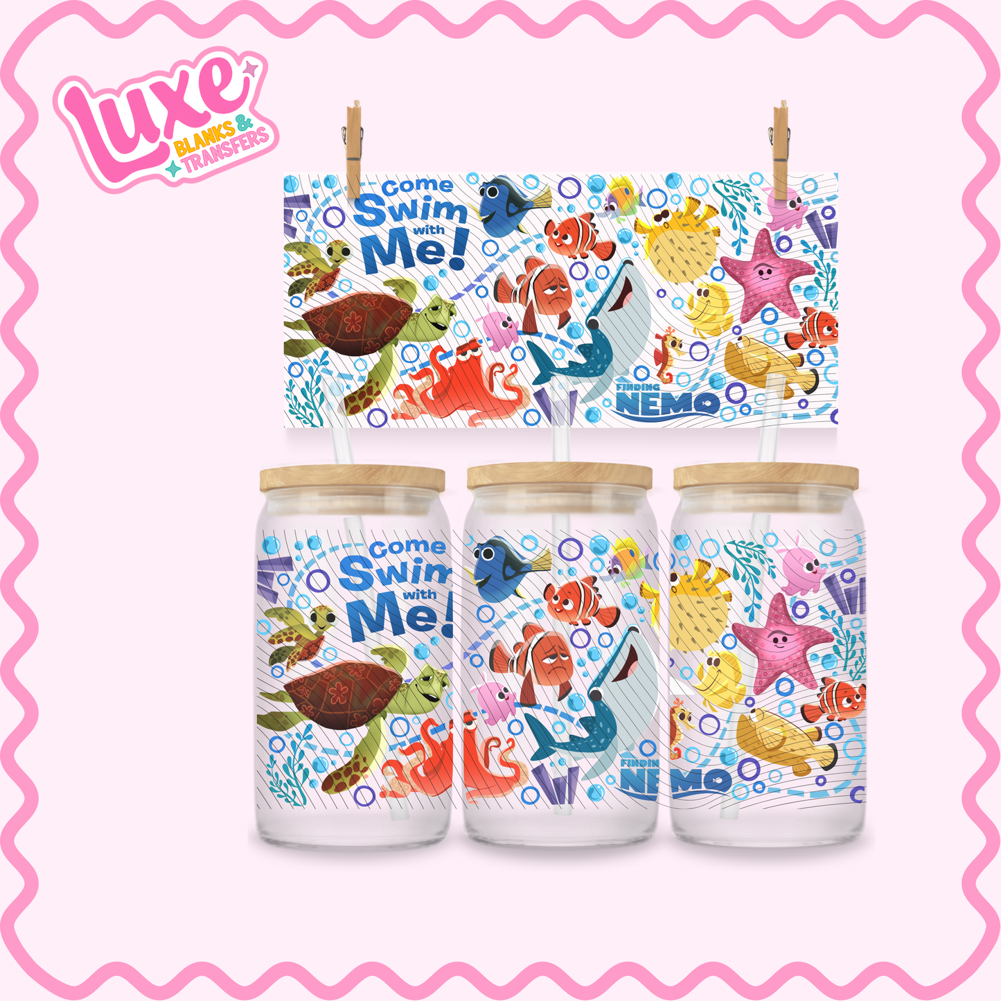 16oz UV DTF Wrap | Under The Sea Movie | #3041
