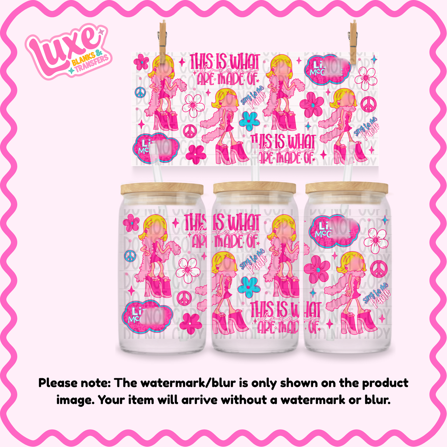 16oz UV DTF Wrap | Pink L1z M | #N88