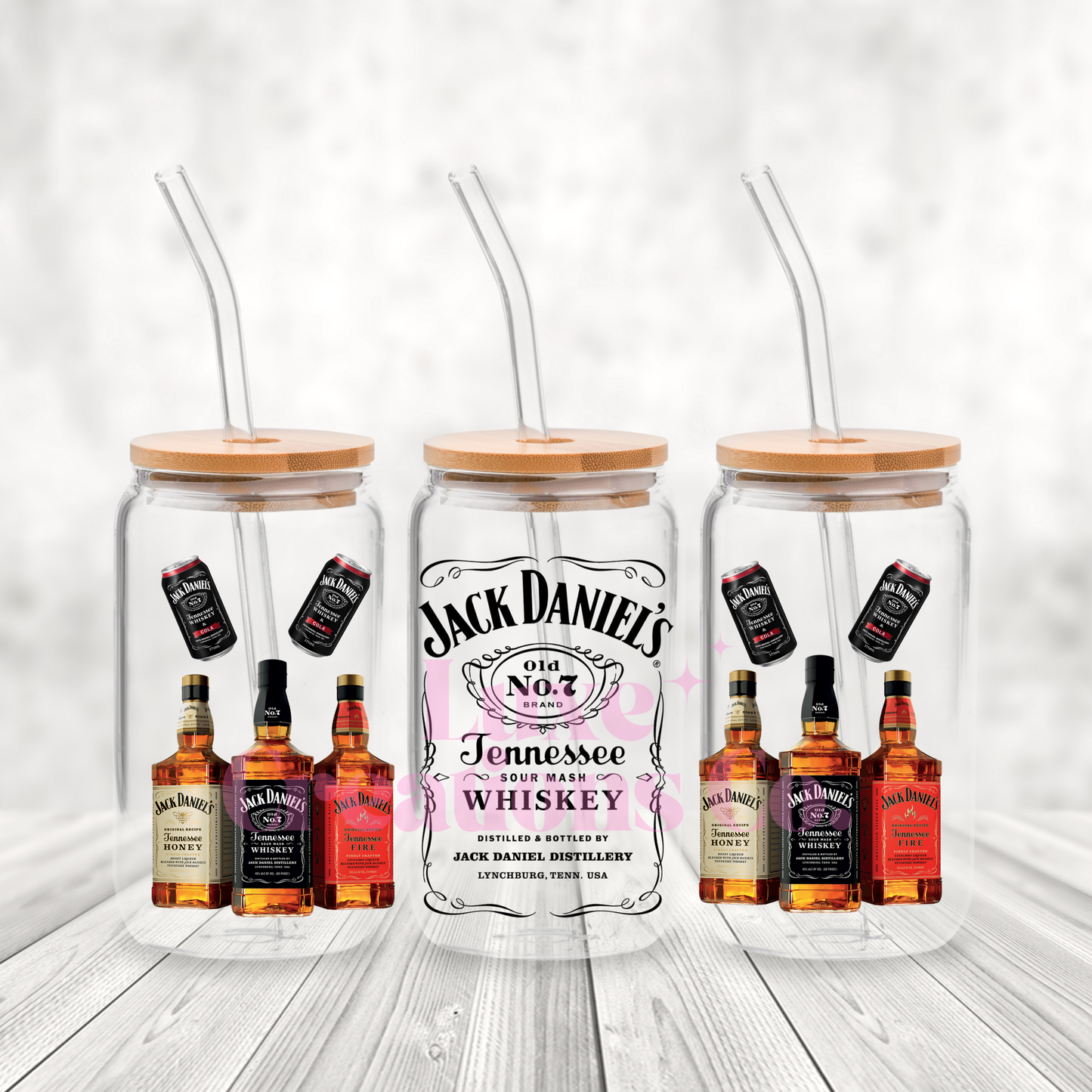 JD Whiskey UV DTF Wraps by Luxe