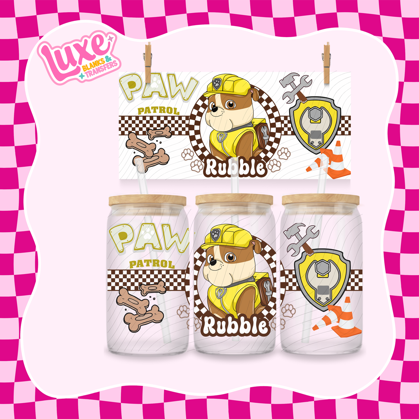 Paw Show Rubble | 16oz UV DTF Wrap | #1279