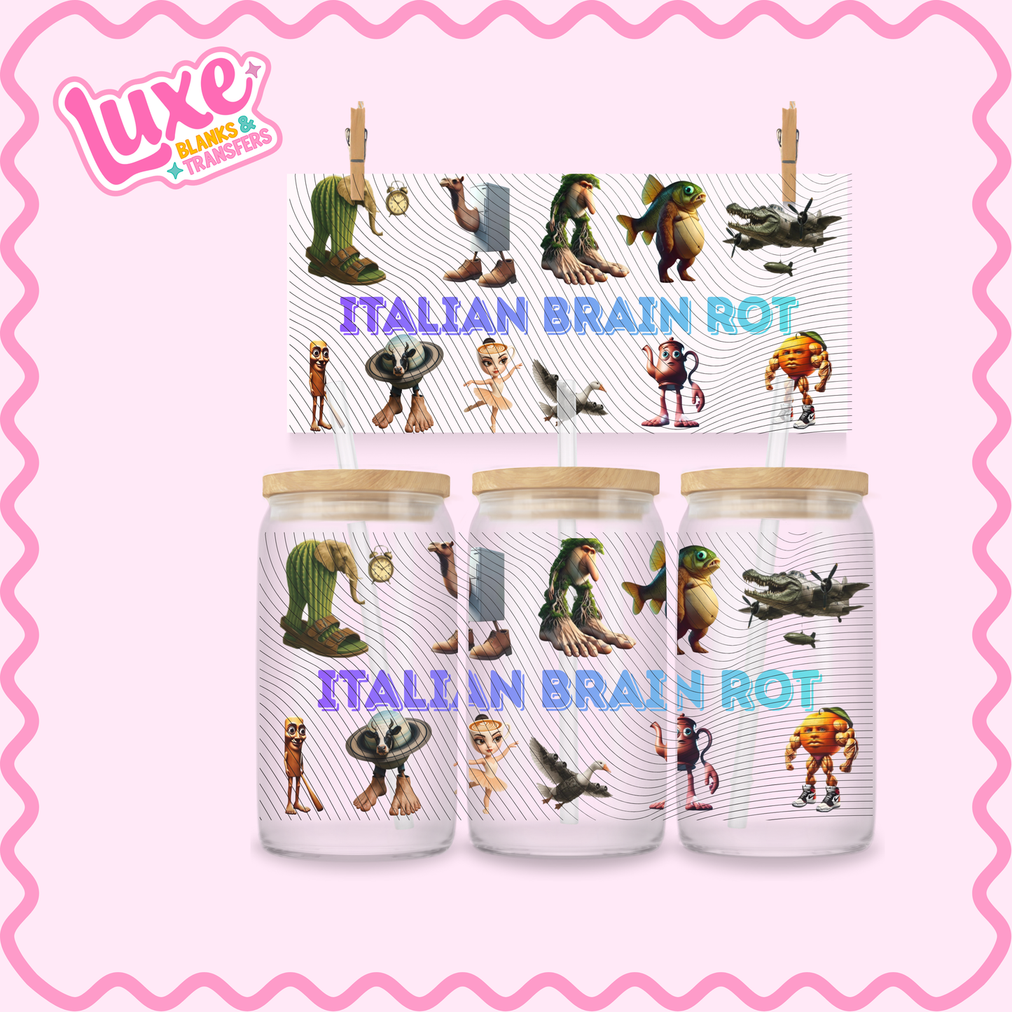 16oz UV DTF Wrap | Brain rot | #2256