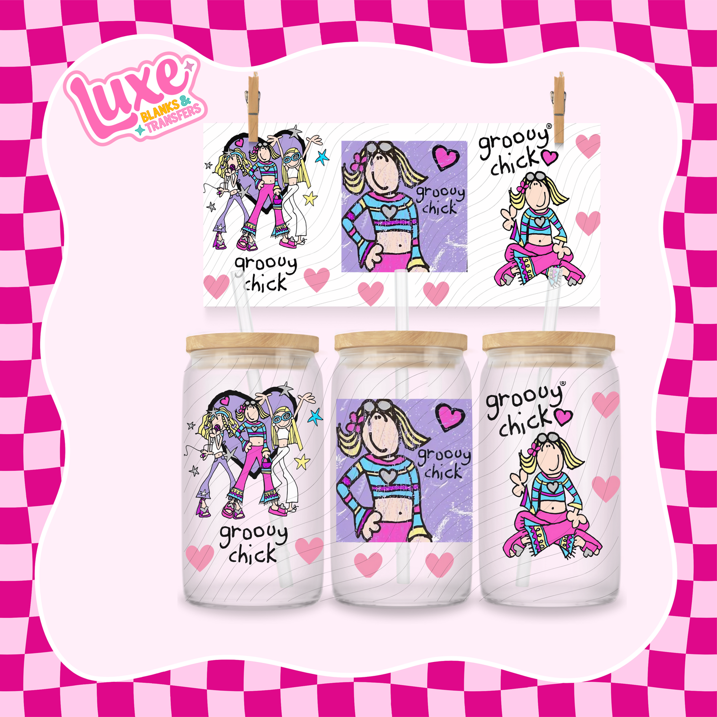 Groovy Chick | 16oz UV DTF Wrap | #1280