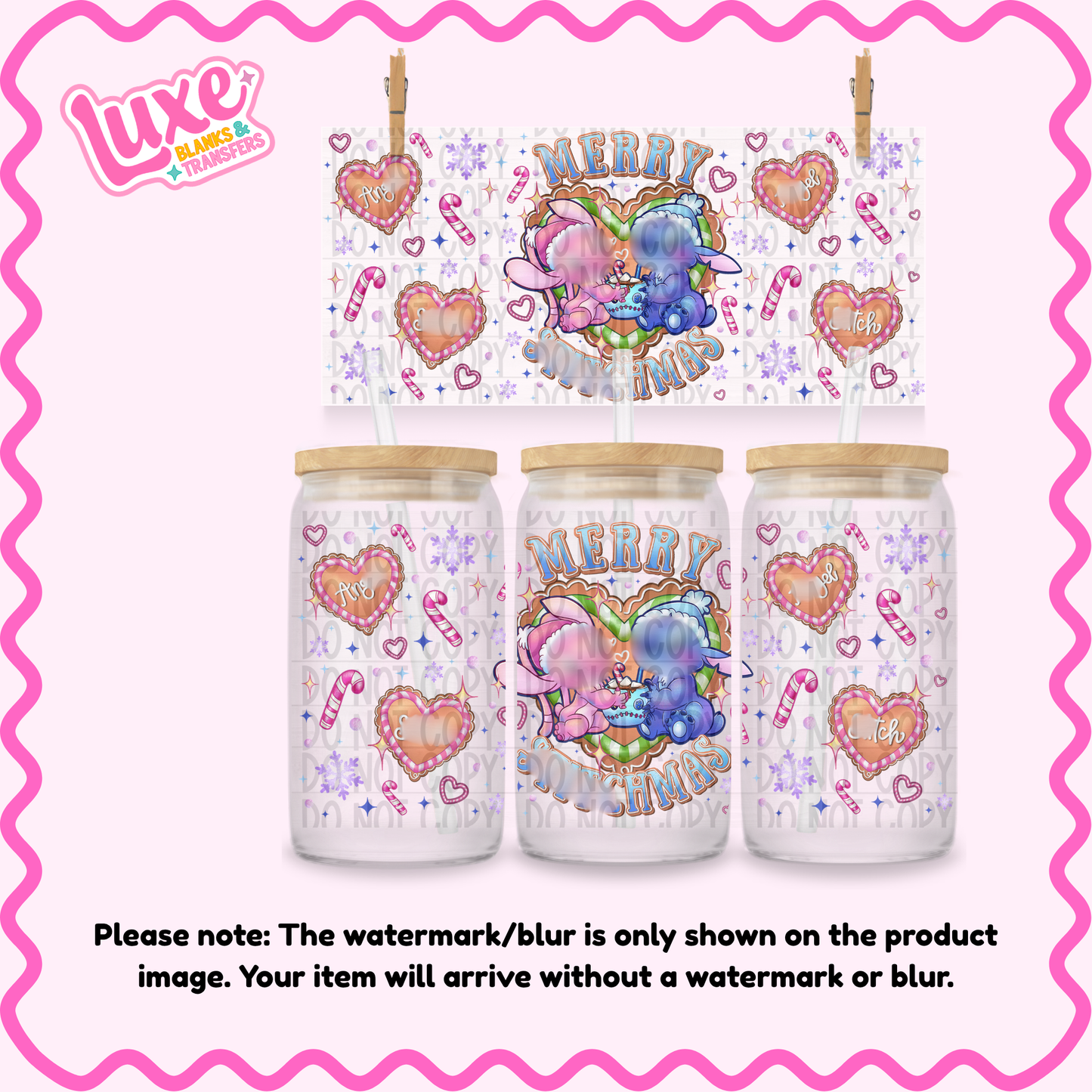 16oz UV DTF Wrap | Blu3 Pink Ali3n Christmas | #N94