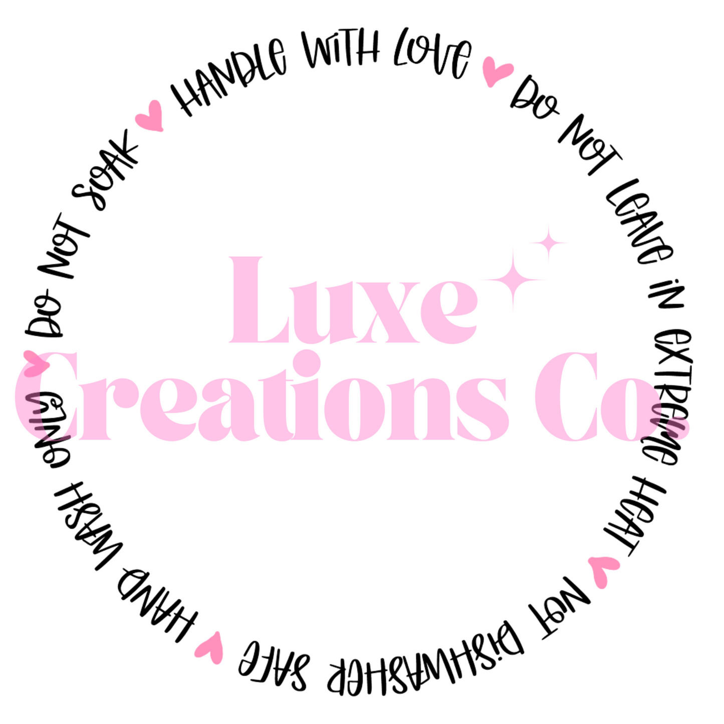 "Handle With Love" Cup Care UV DTF Decal