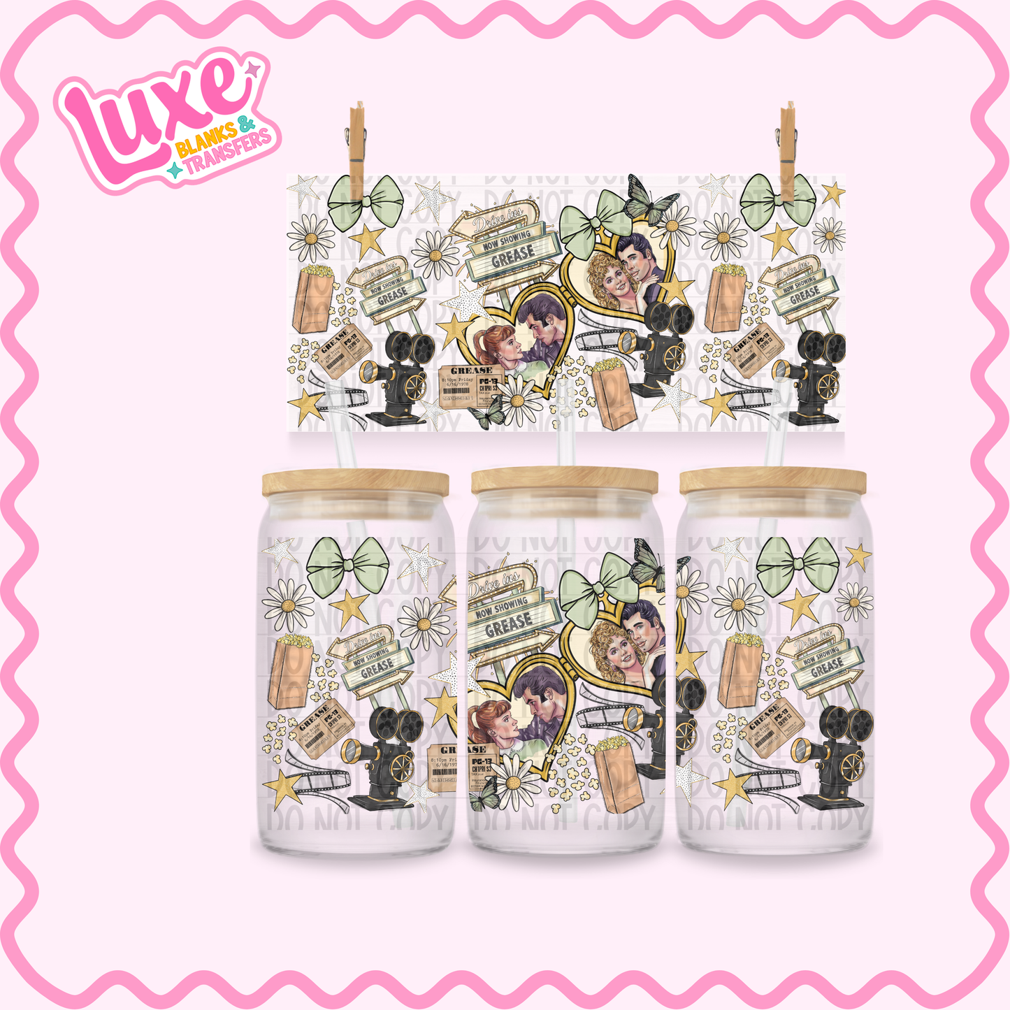 16oz UV DTF Wrap | Grease Locket | #3388