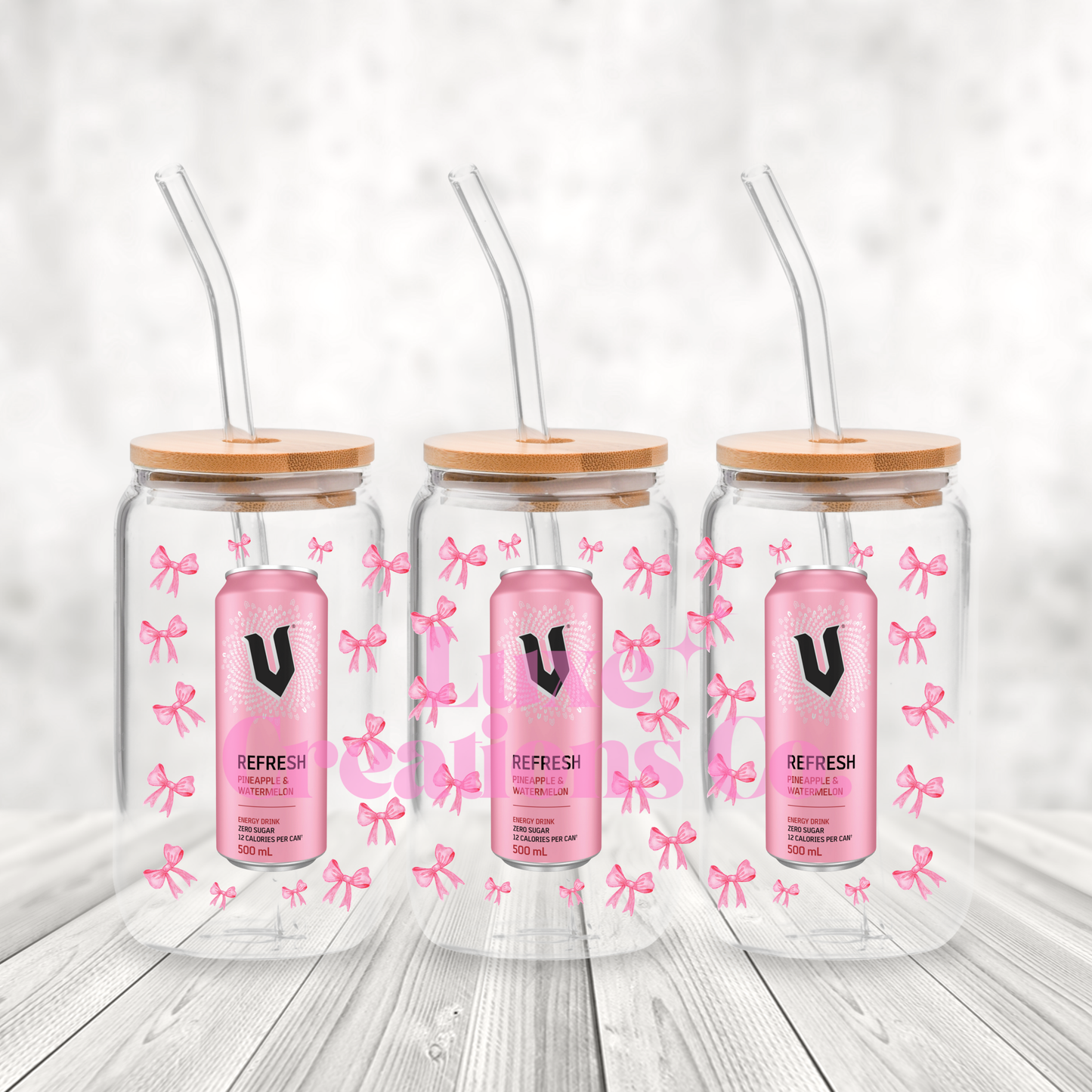 V Pink Energy Drink UV DTF Wrap by Luxe (#130)