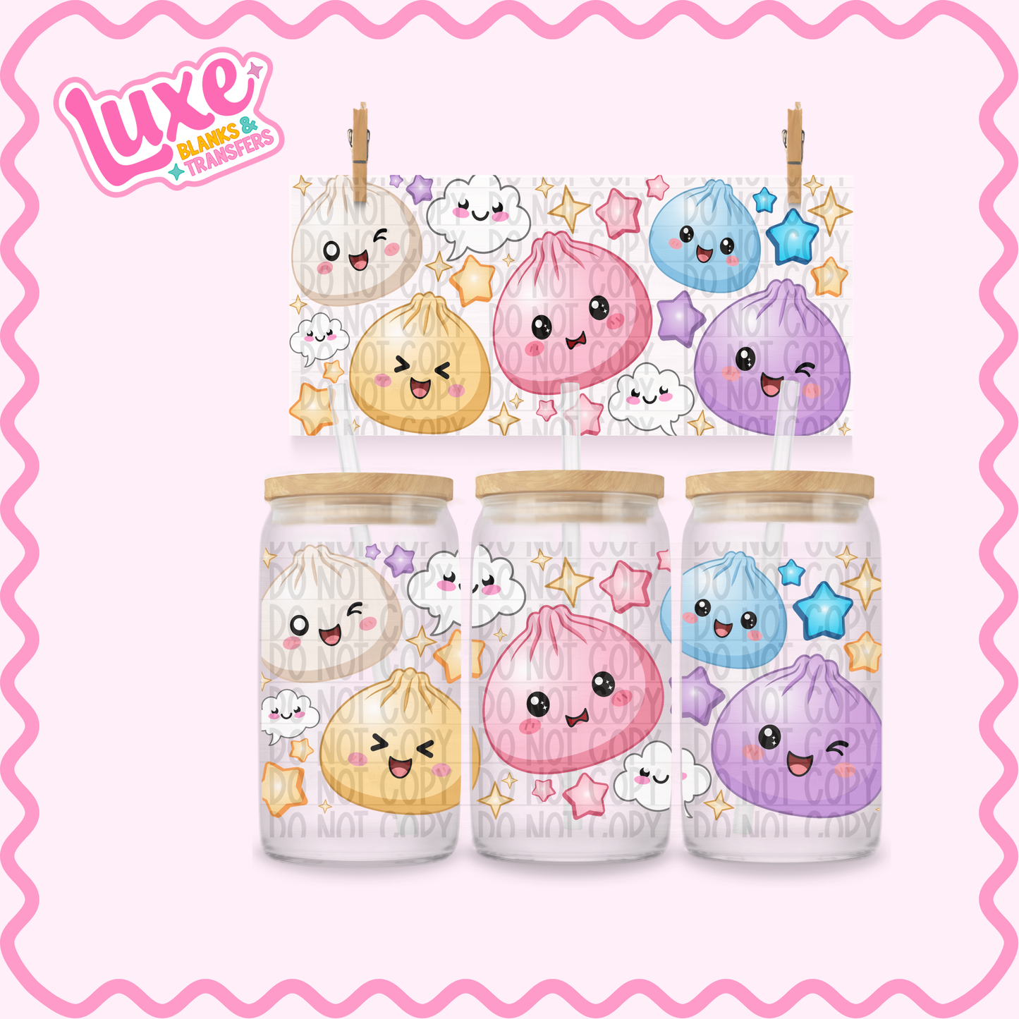 16oz UV DTF Wrap | Glitter Dumplings Squishee | #3533