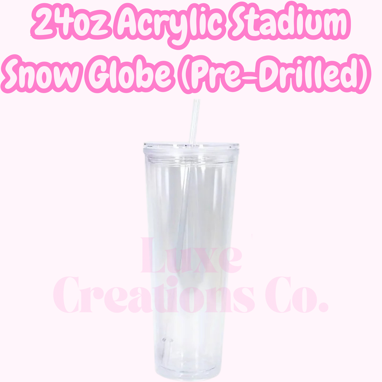 24oz Acrylic Stadium Snow Globe (Pre-Drilled)