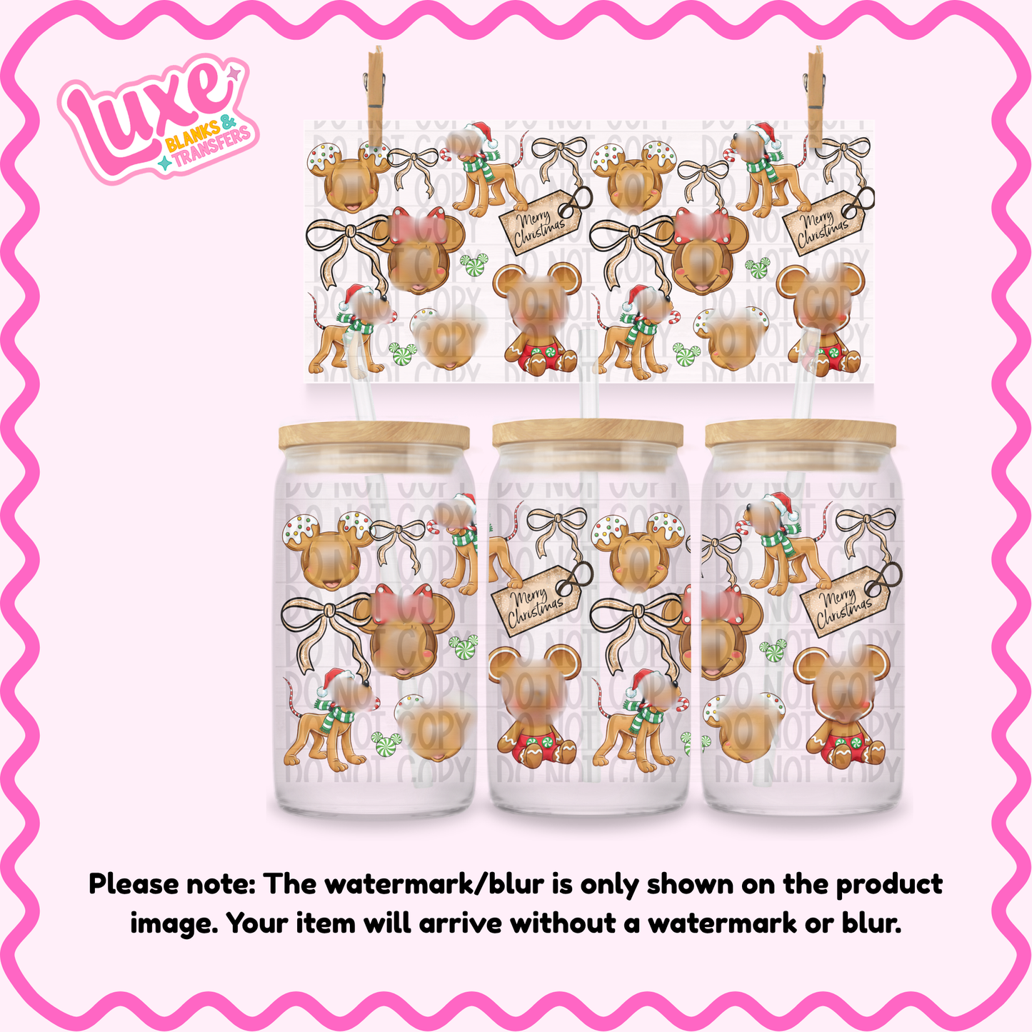 16oz UV DTF Wrap | Mouse Gingerbread Christmas 2 | #975