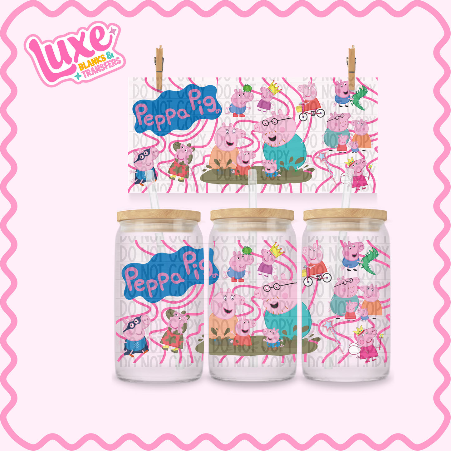 16oz UV DTF Wrap | Peppa Family | #2567