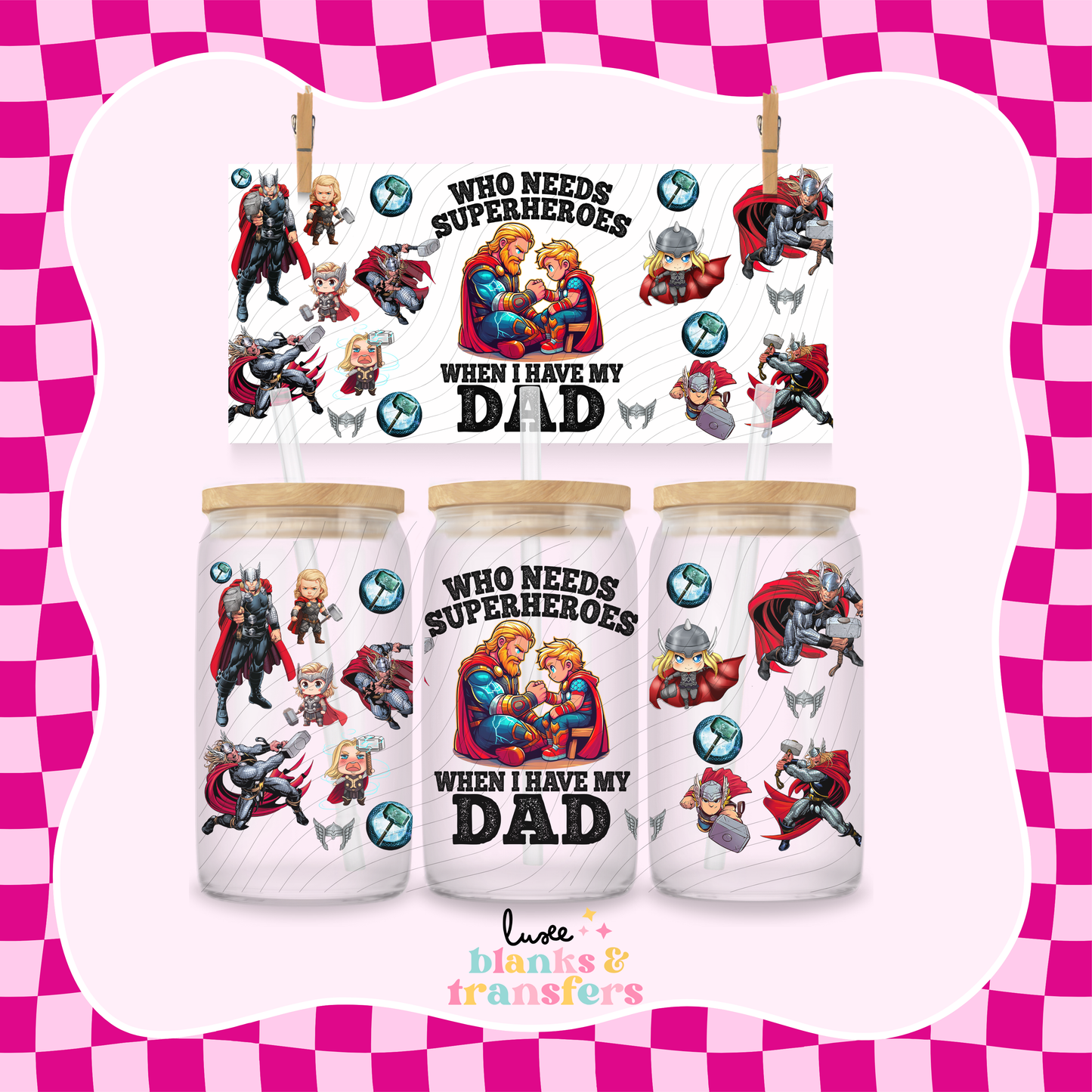 Hammer Super Dad UV DTF Wrap (#434)