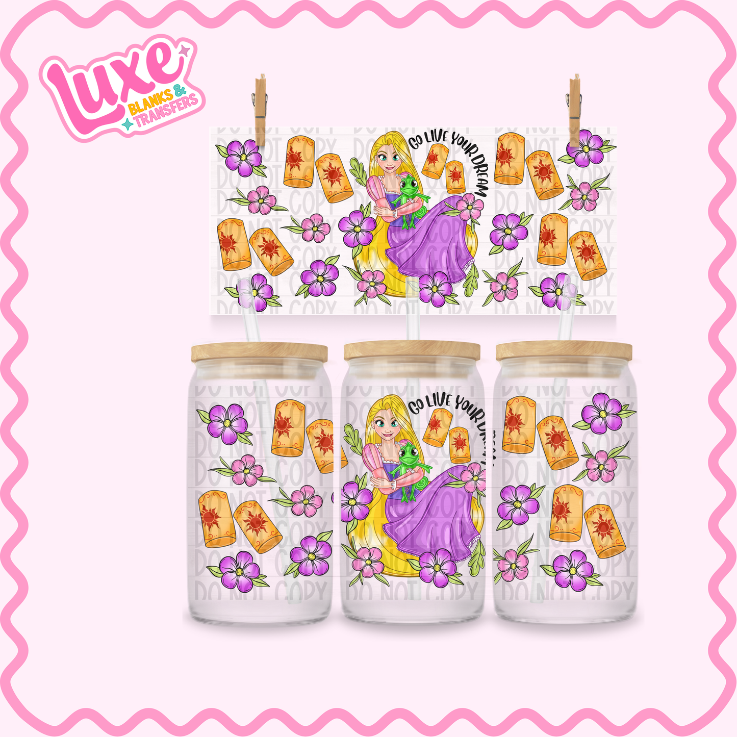 16oz UV DTF Wrap | Tangle Princess | #2574