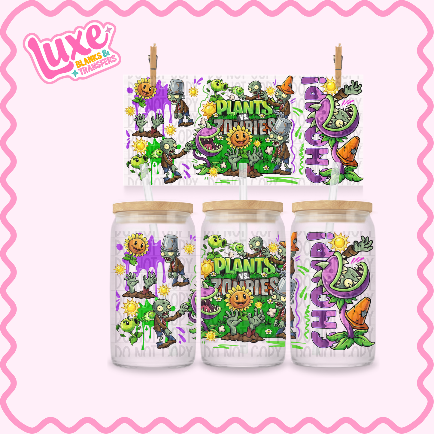 16oz UV DTF Wrap | Plants V Zombies | #3547
