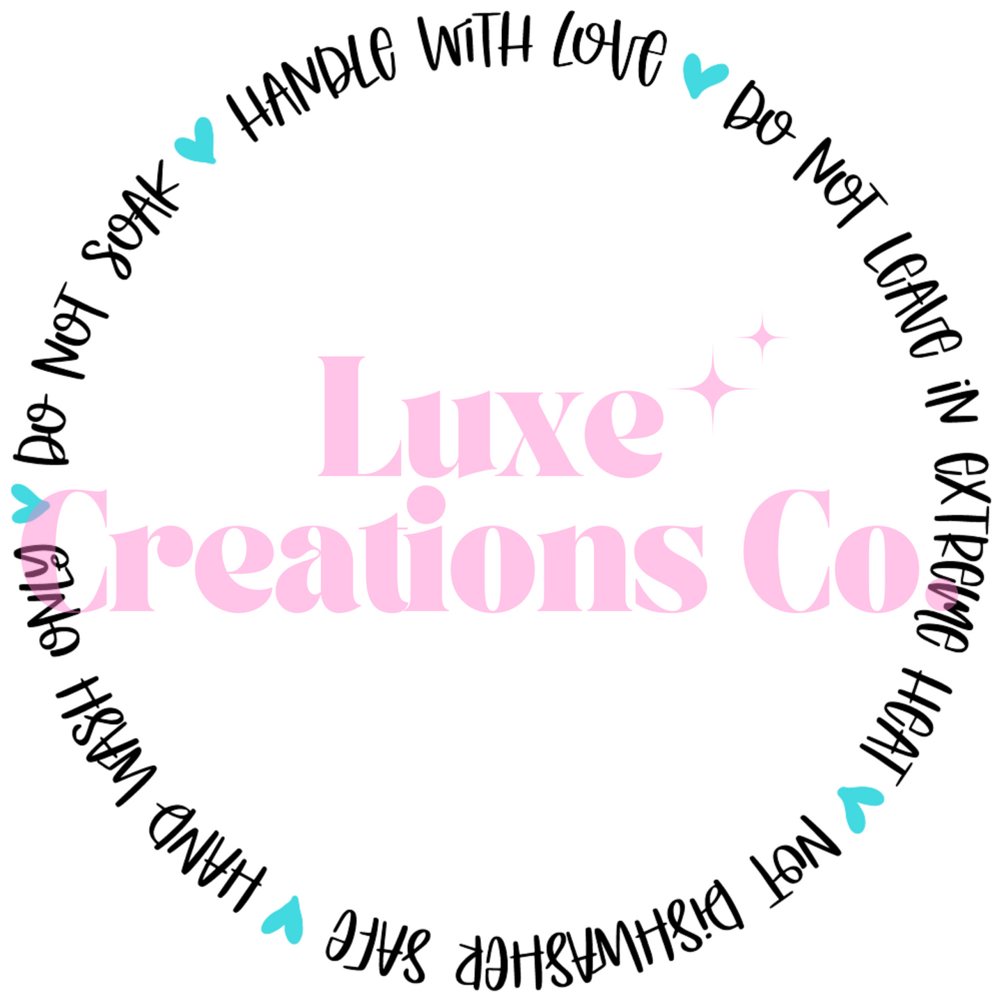 "Handle With Love" Cup Care UV DTF Decal