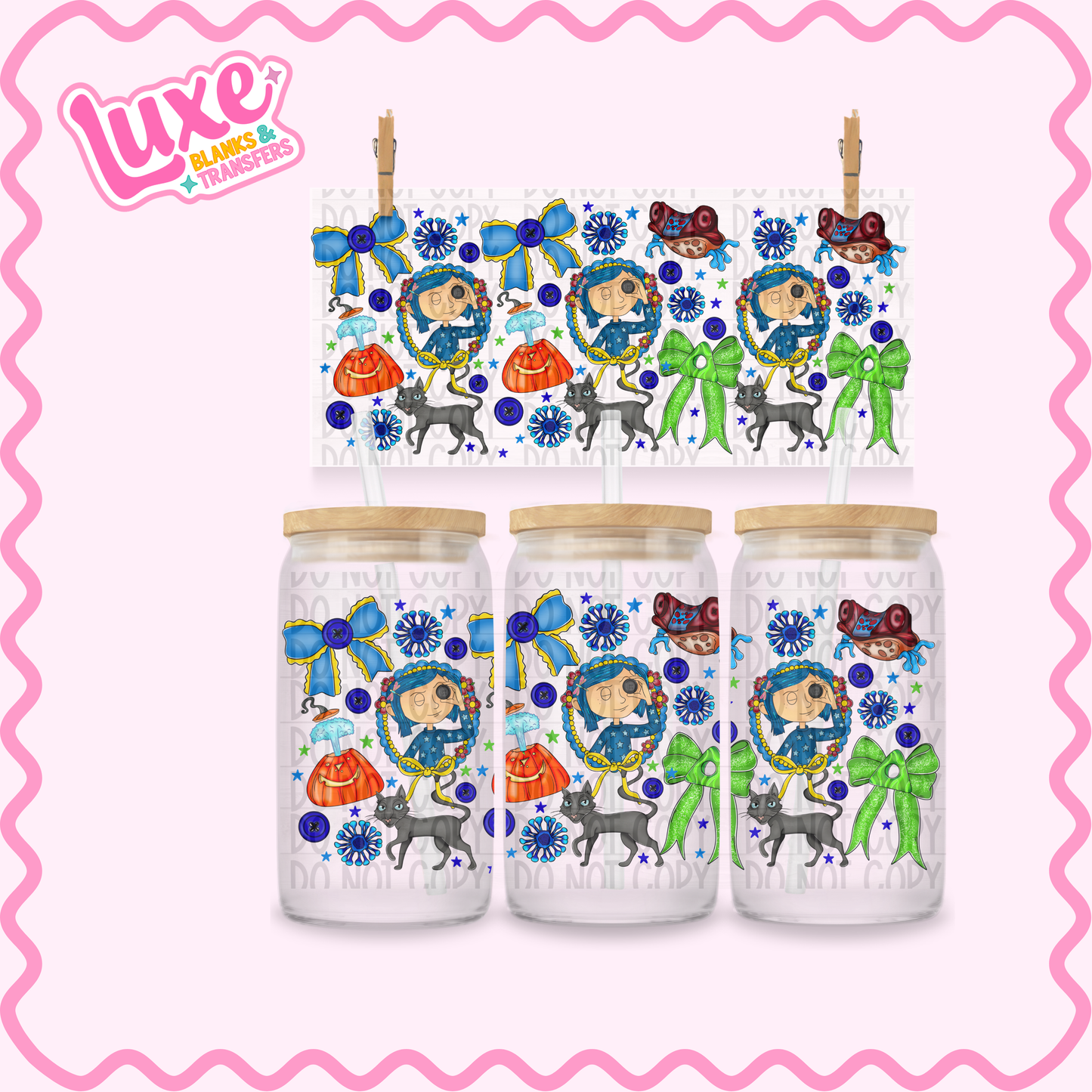 16oz UV DTF Wrap | Cora Character Pattern | #2583